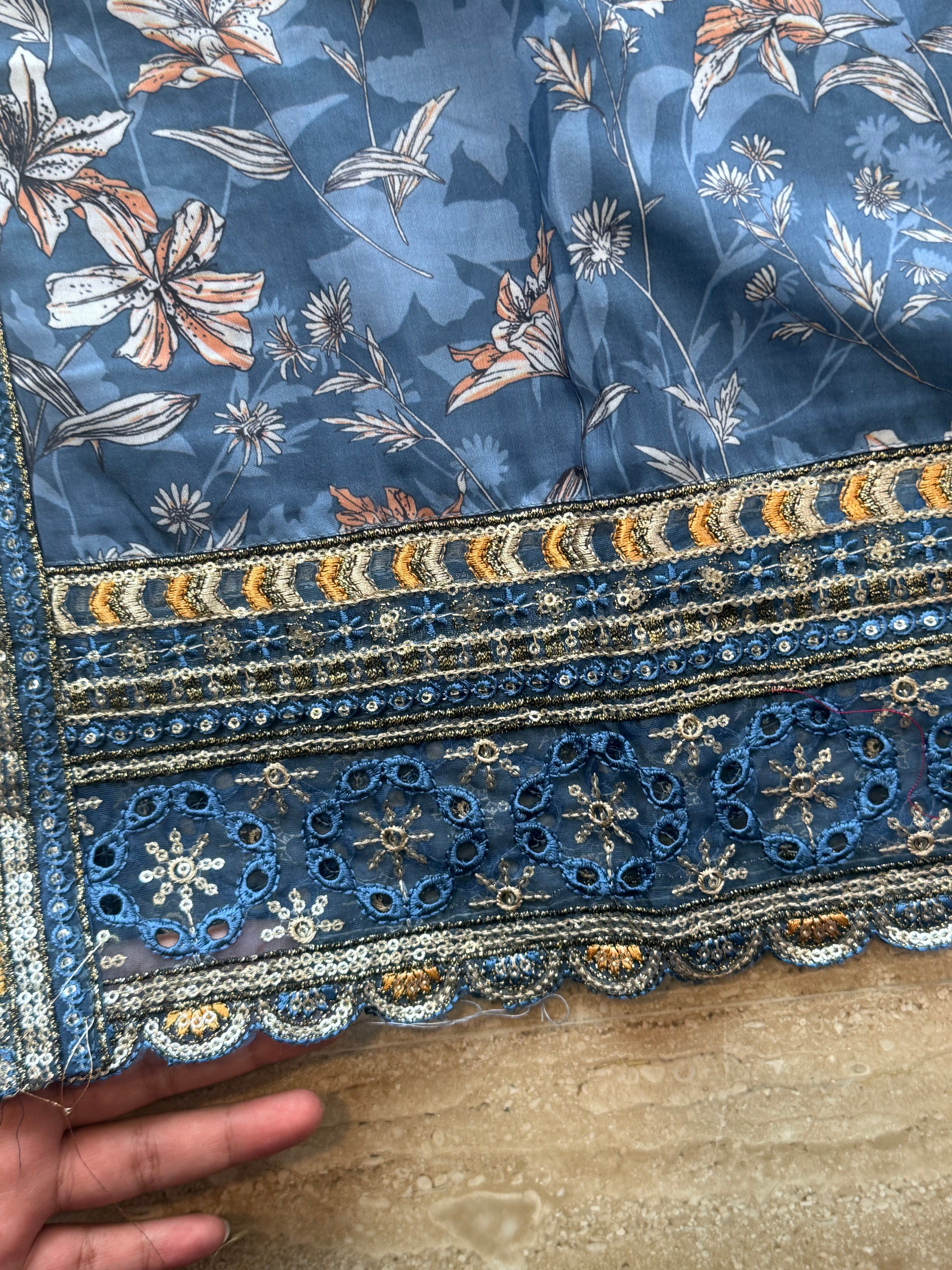HANIA CREPE FARSHI SHALWAR SUIT  Q
