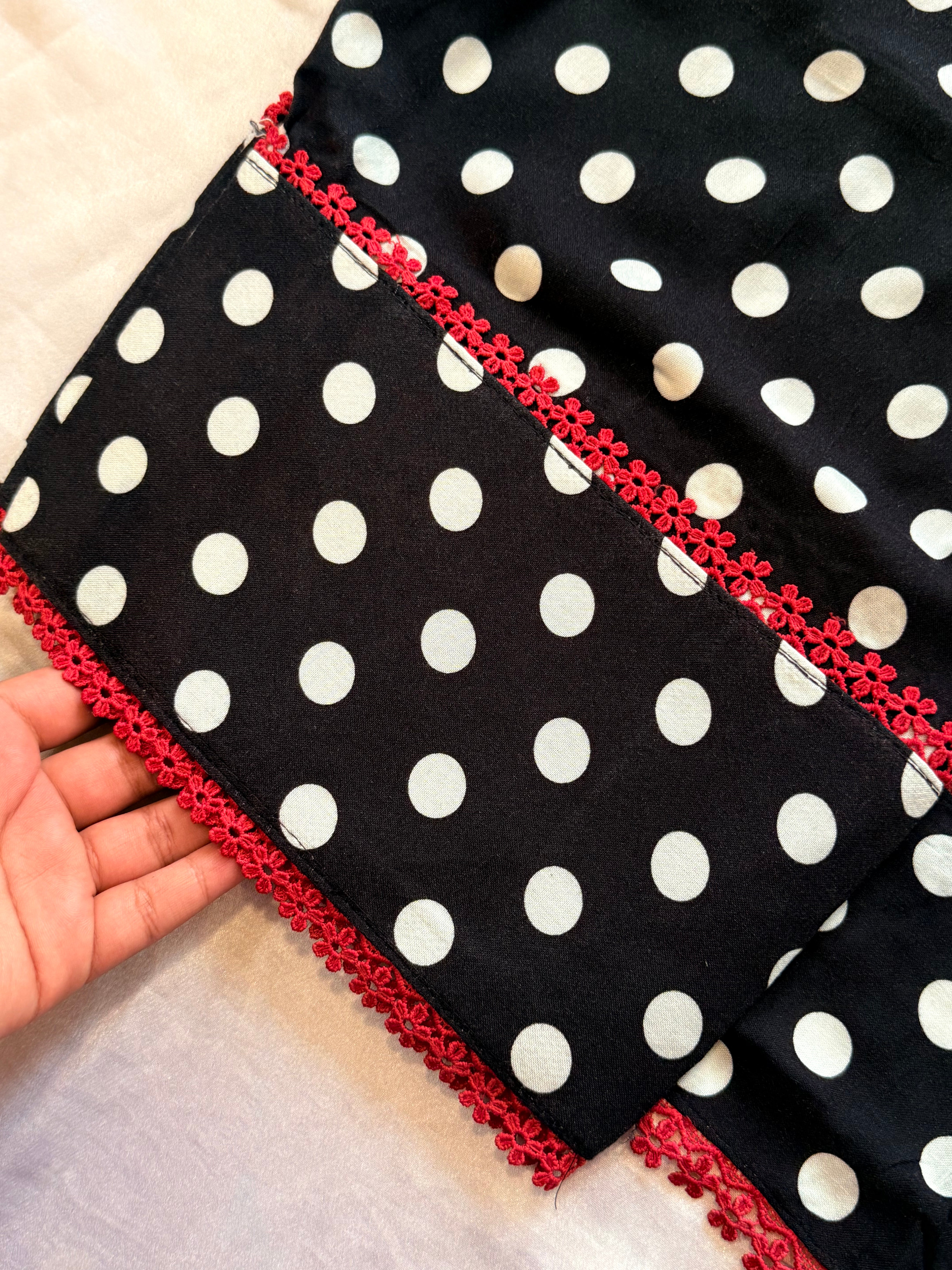 POLKA DOT RAYON FARSHI SHALWAR SUIT 2