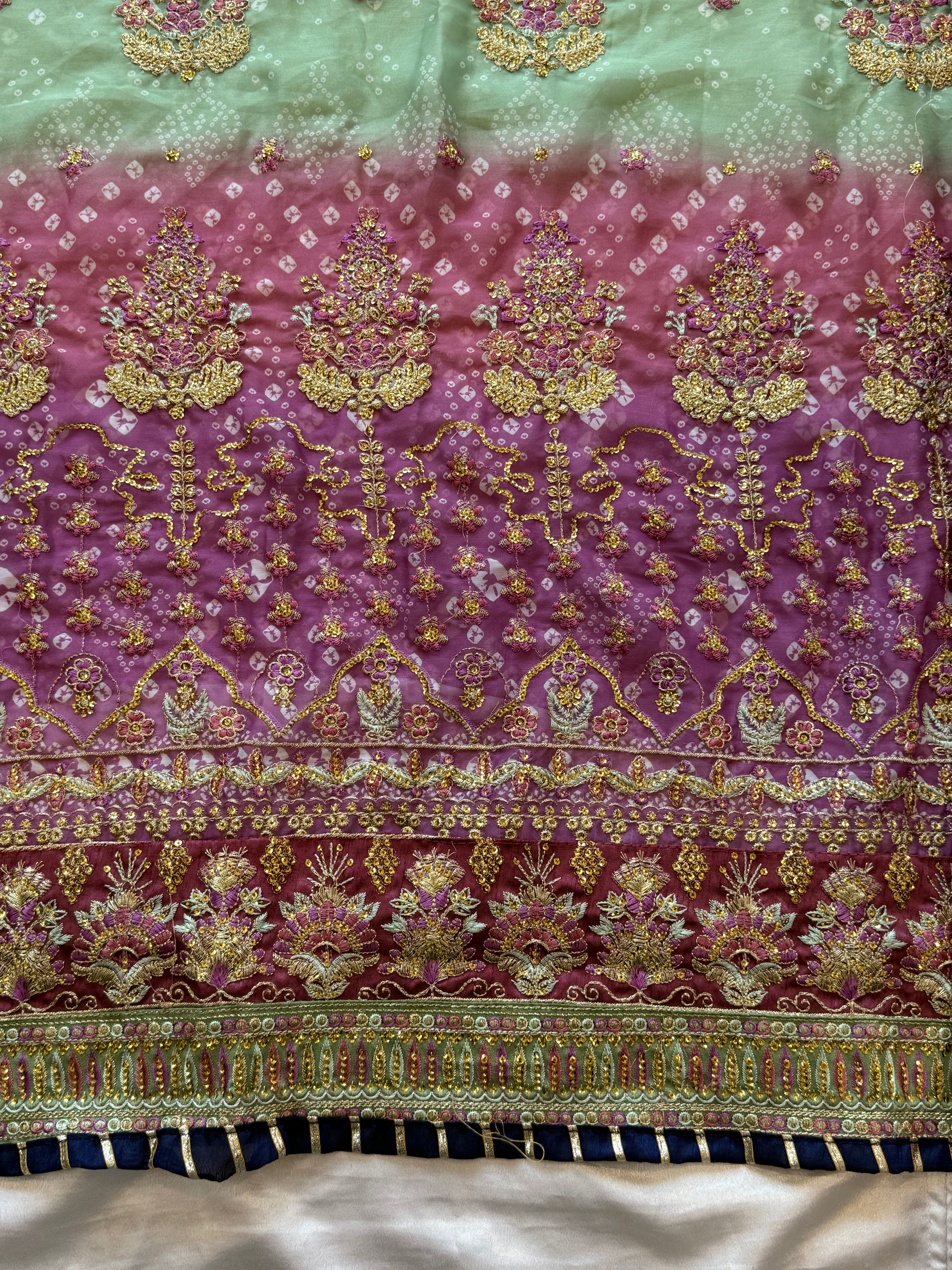 BRIDAL SHADED CHIFFON EMBROIDERED SUIT 4