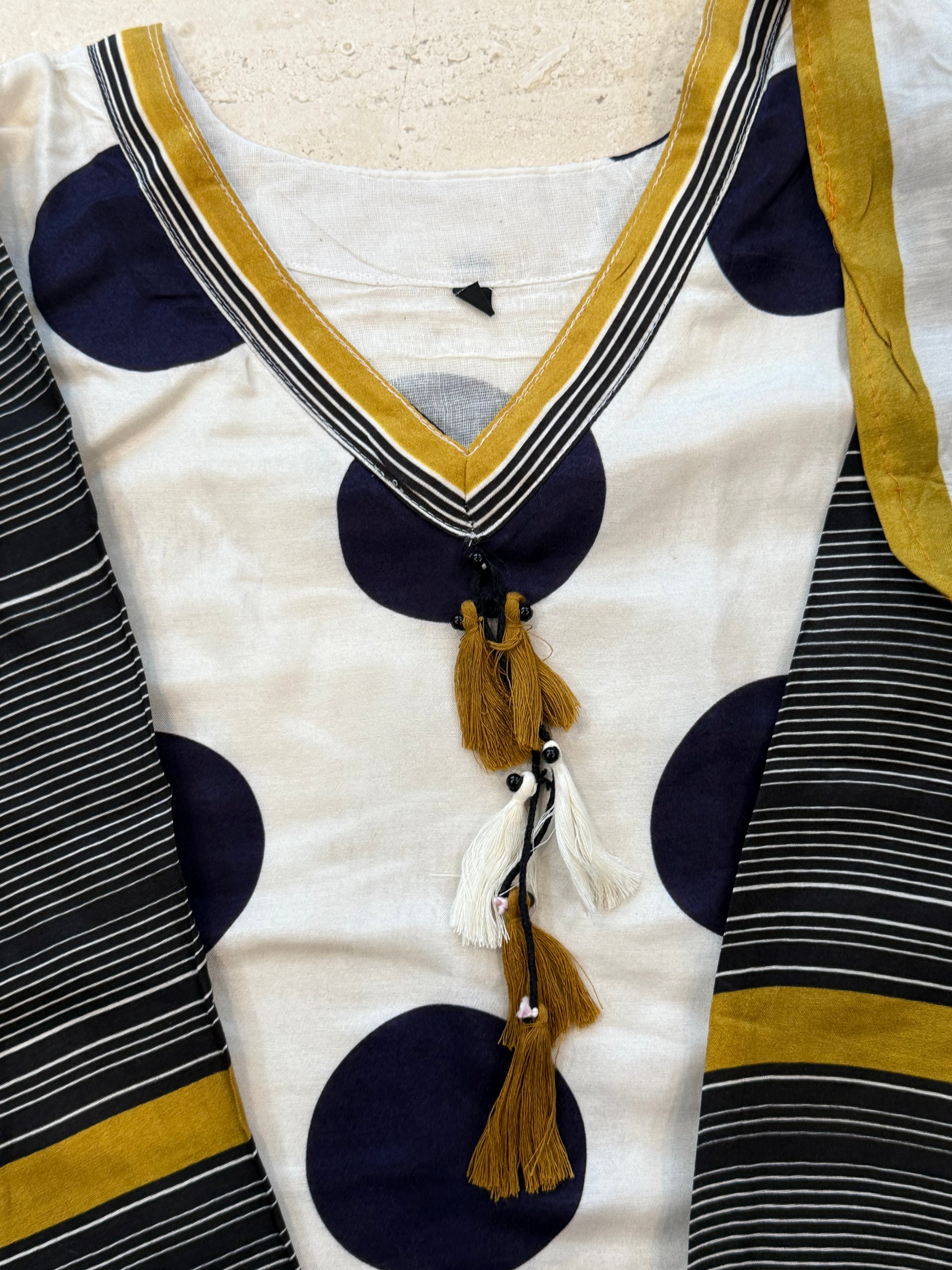 POLKA MUSLIN FARSHI SHALWAR SUIT Q
