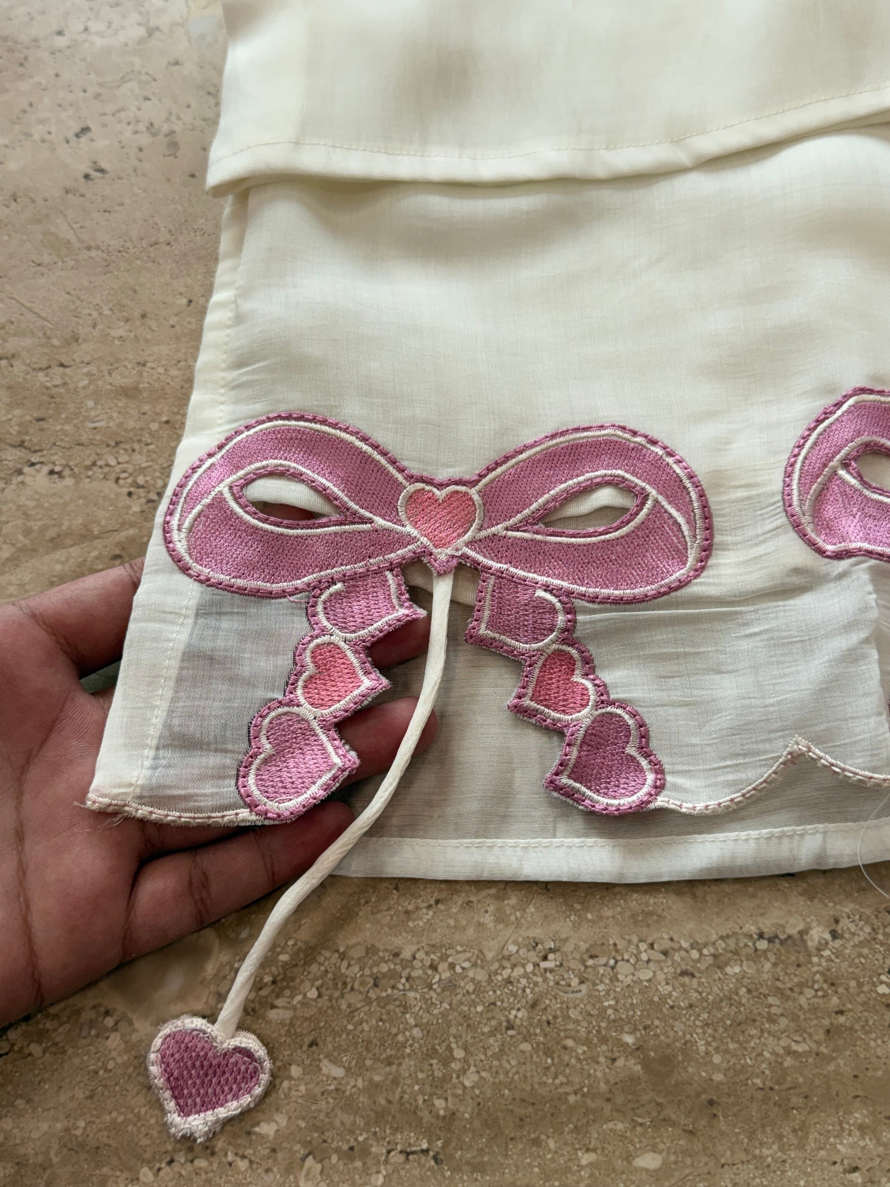 BOW EMBROIDERED CO-ORD SET 1
