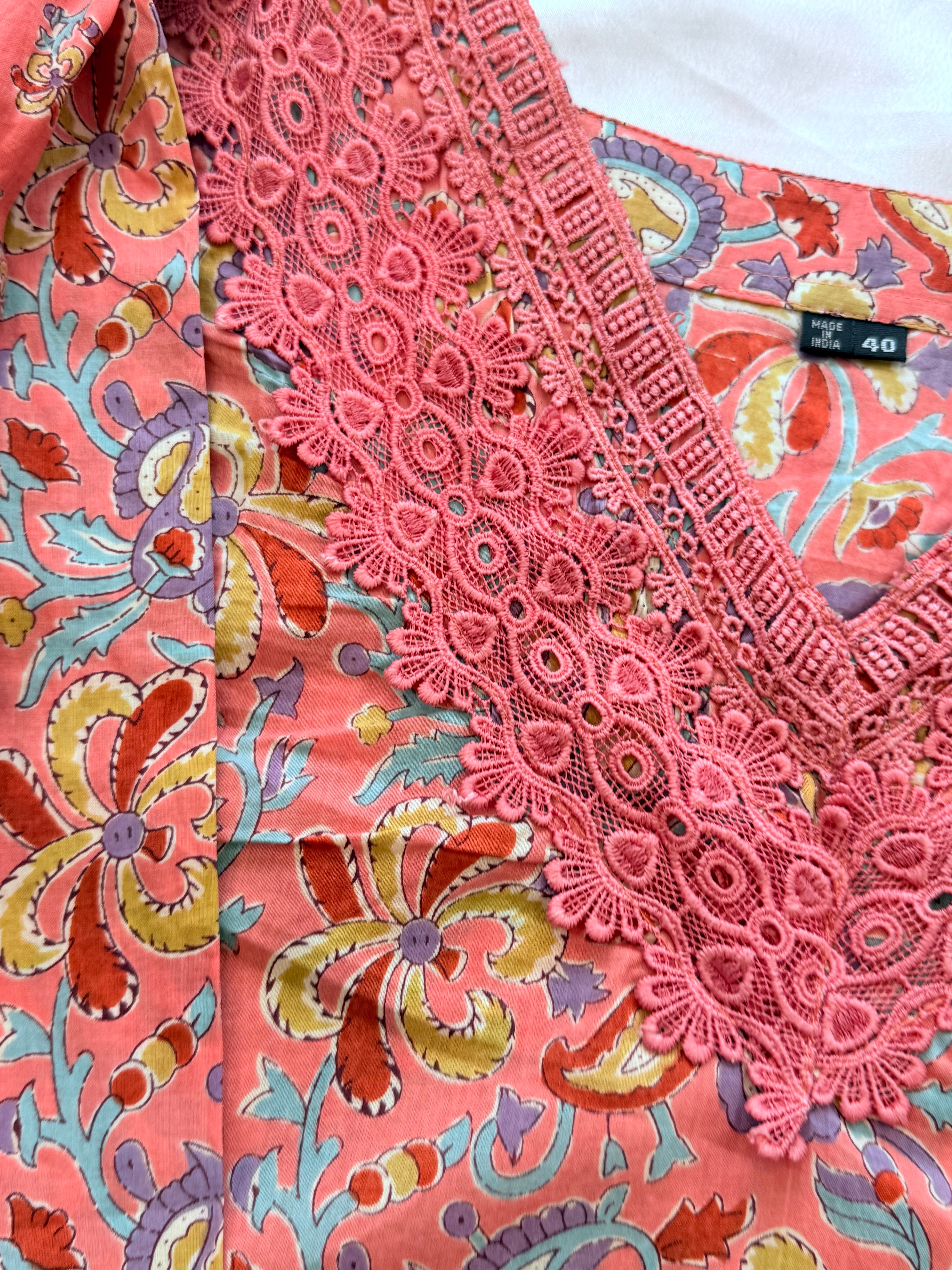 PEACH PURE COTTON SHALWAR SUIT Q