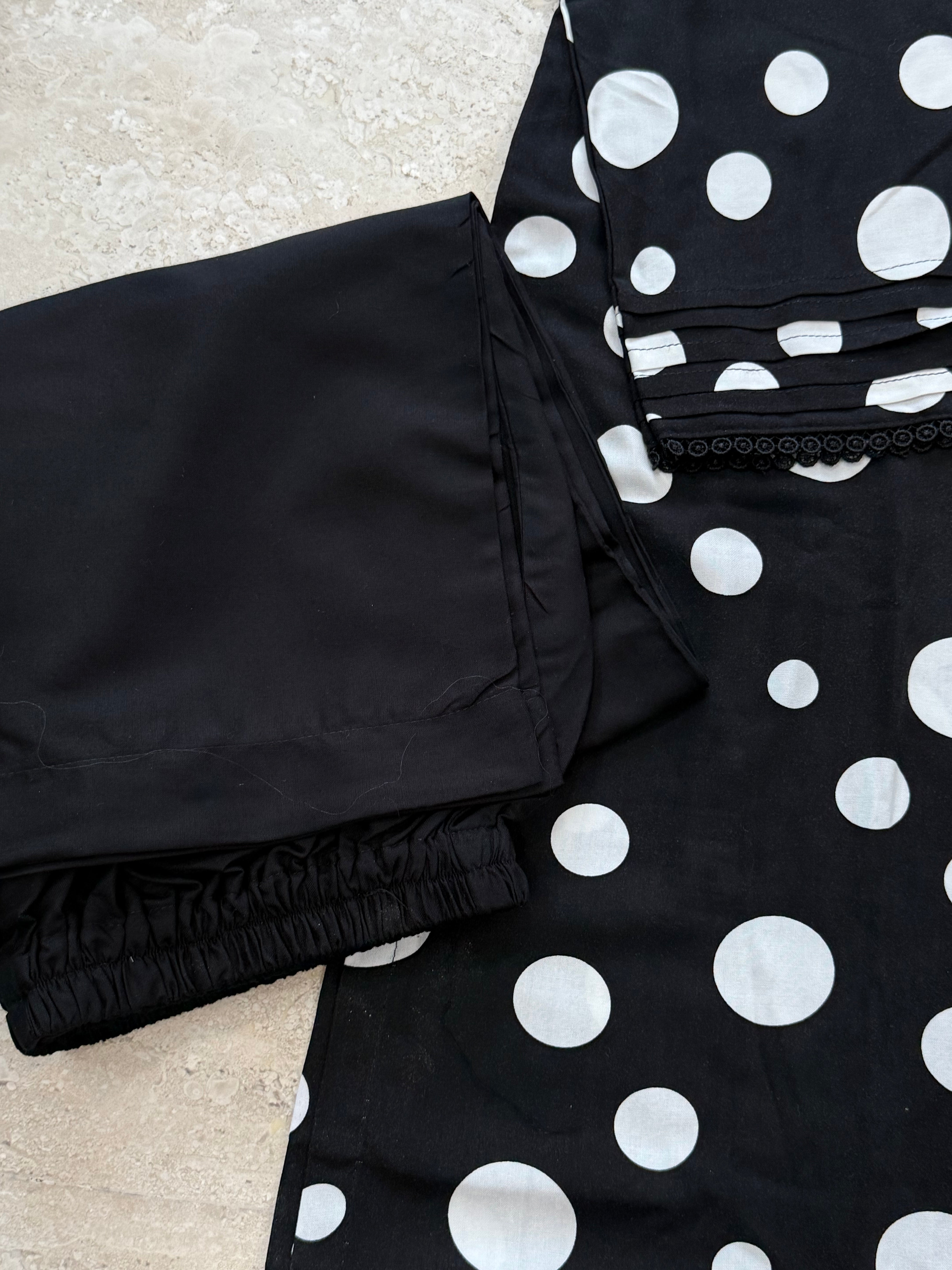 POLKA RAYON LONG KURTI SUIT