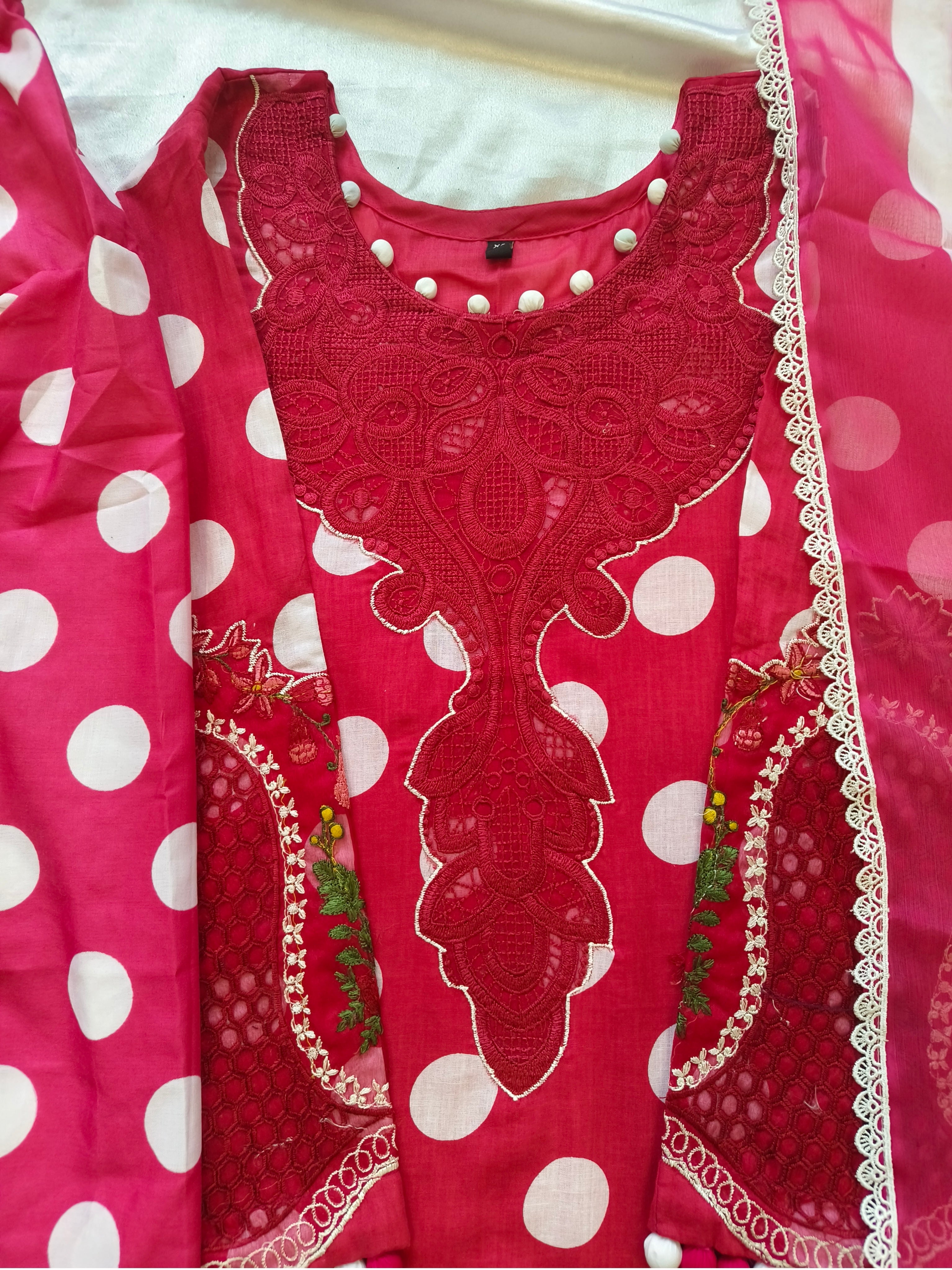 POLKA DOT PATCH FARSHI SHALWAR SUIT 5