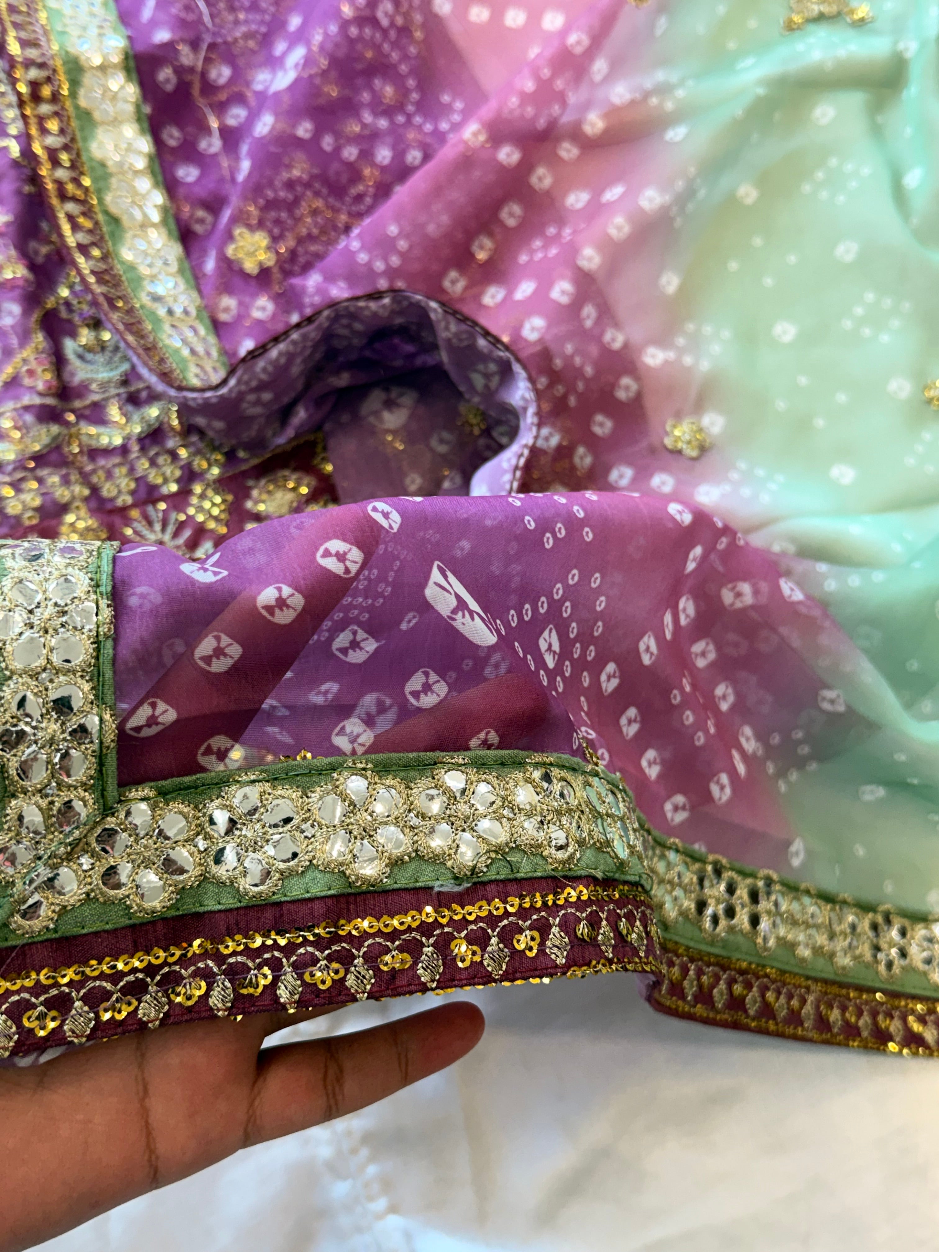BRIDAL SHADED CHIFFON EMBROIDERED SUIT 4