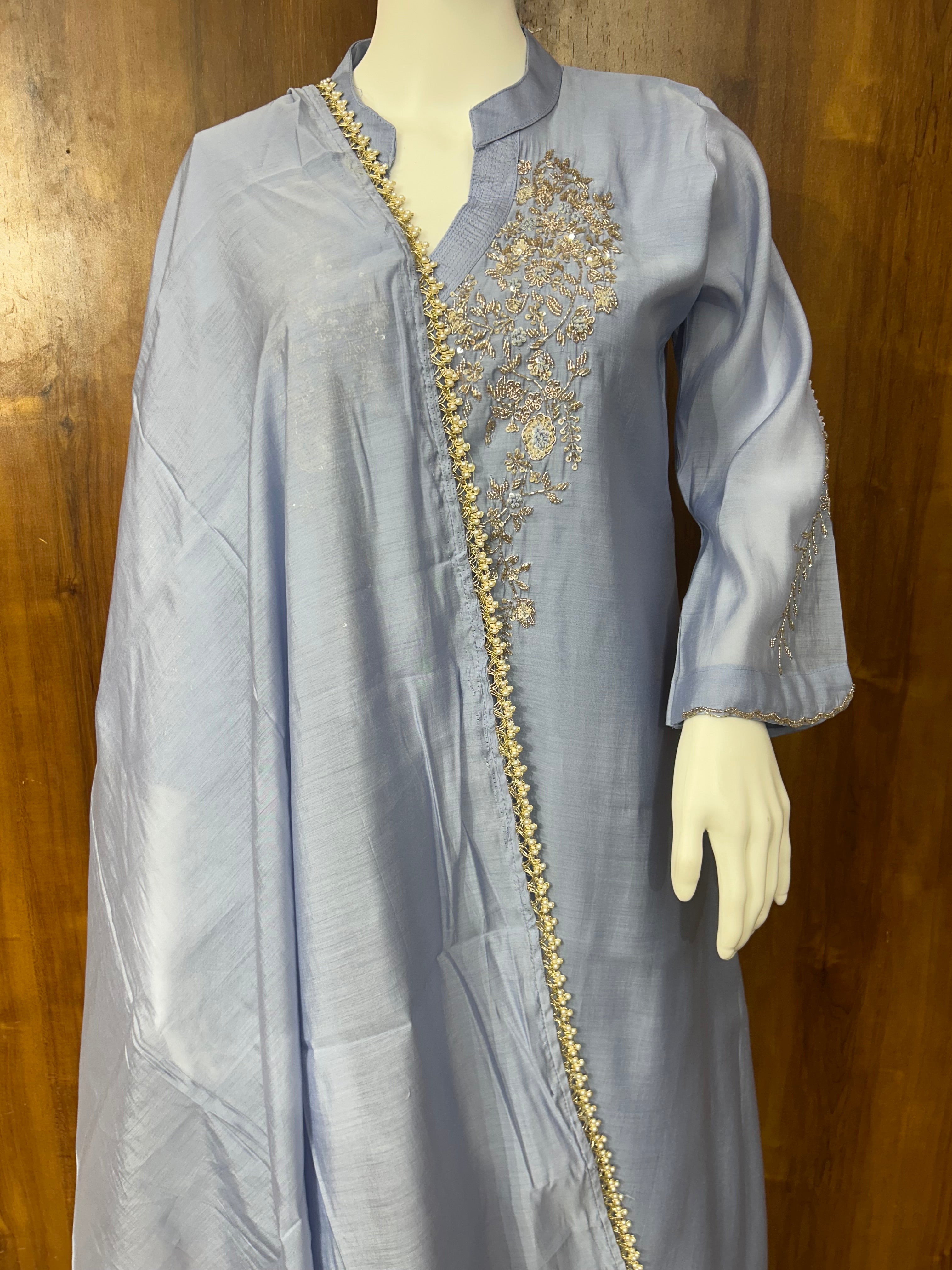 BLUE HANDWORK FROCK 7001 Q