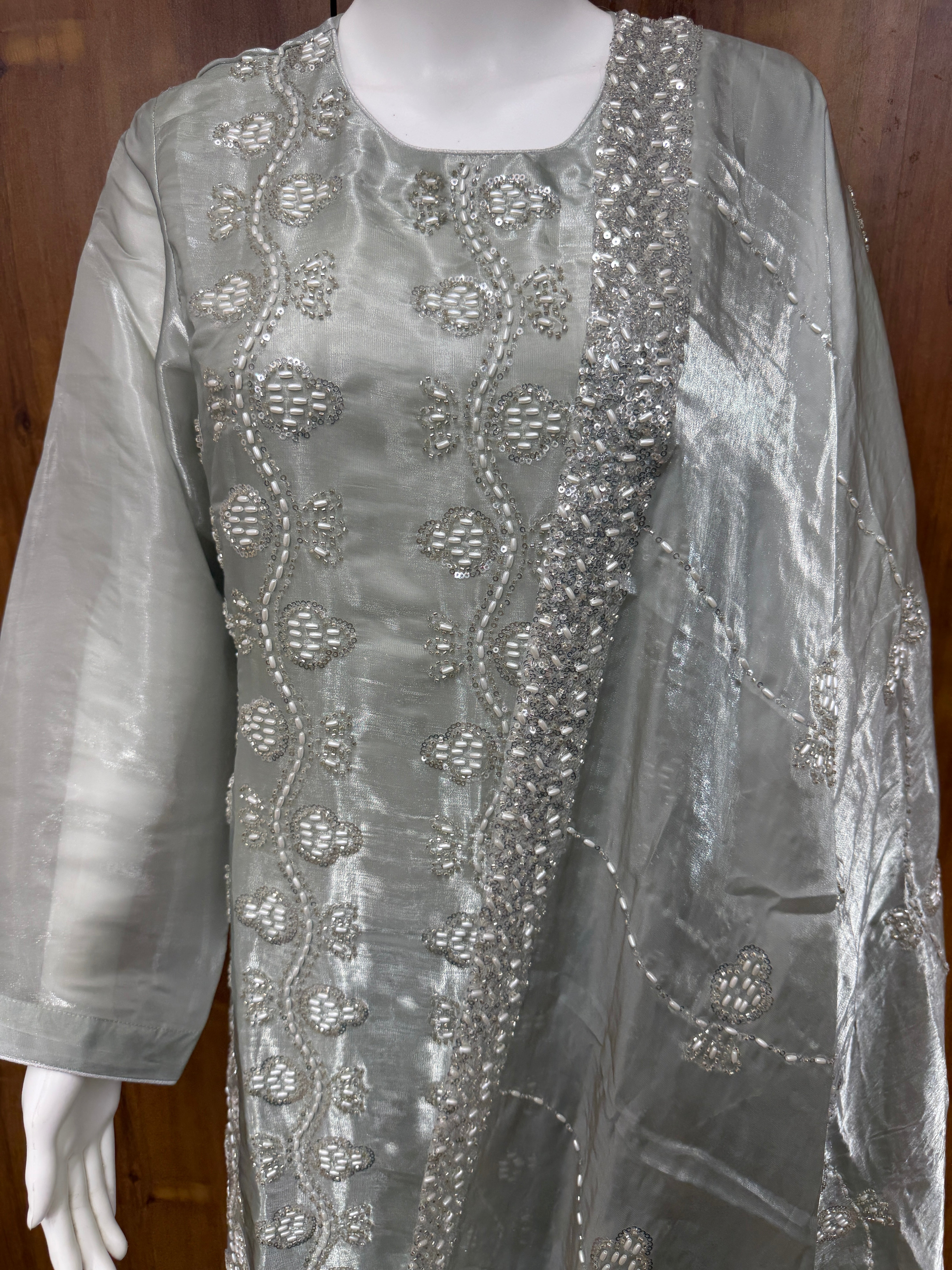 HANDWORK LONG KAFTAN SUIT 4 Q