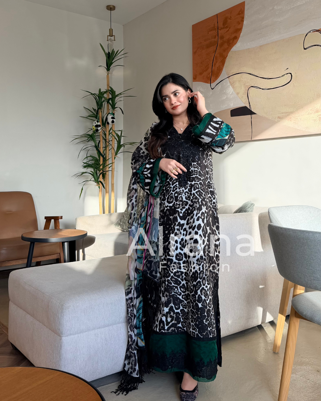 ZEBRA KAFTAN PATCH READYMADE SUIT 4