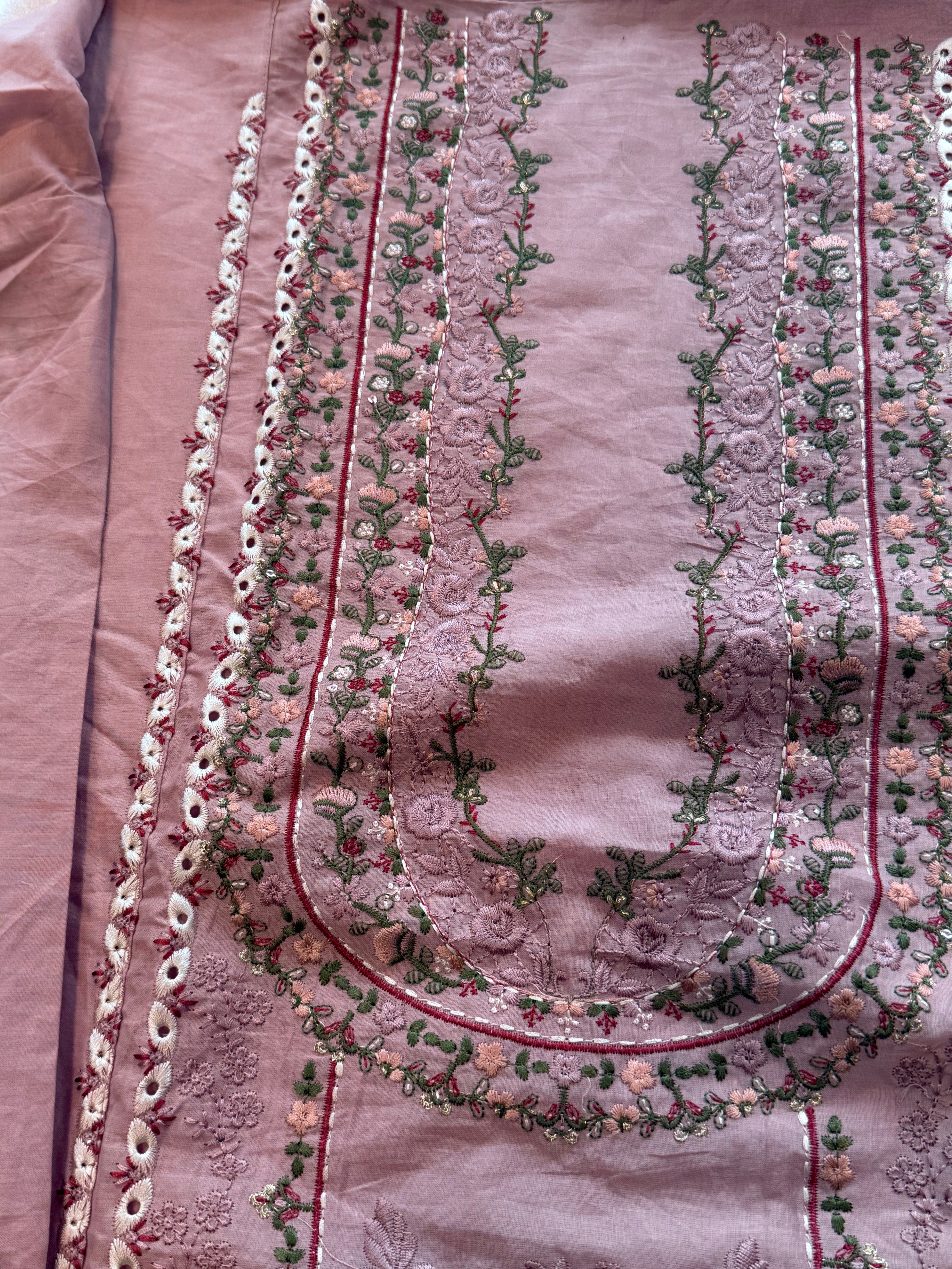 ELAF PEACH COTTON  EMBROIDERY SUIT 6