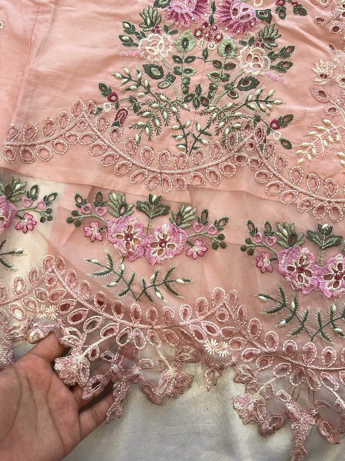 PEACH HANIA LAWN COTTON EMBROIDERY SUIT