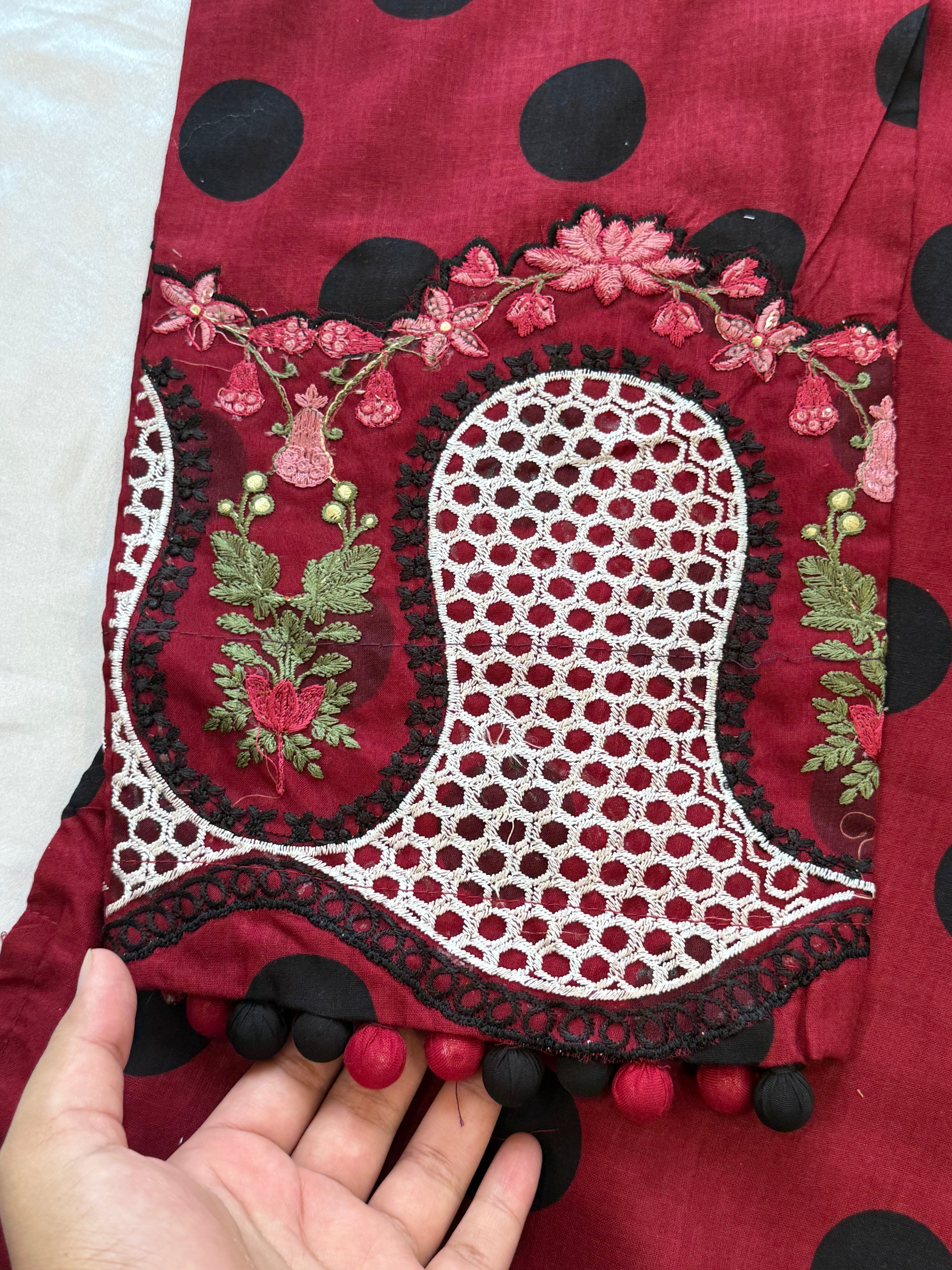 POLKA DOT PATCH FARSHI SHALWAR SUIT 3