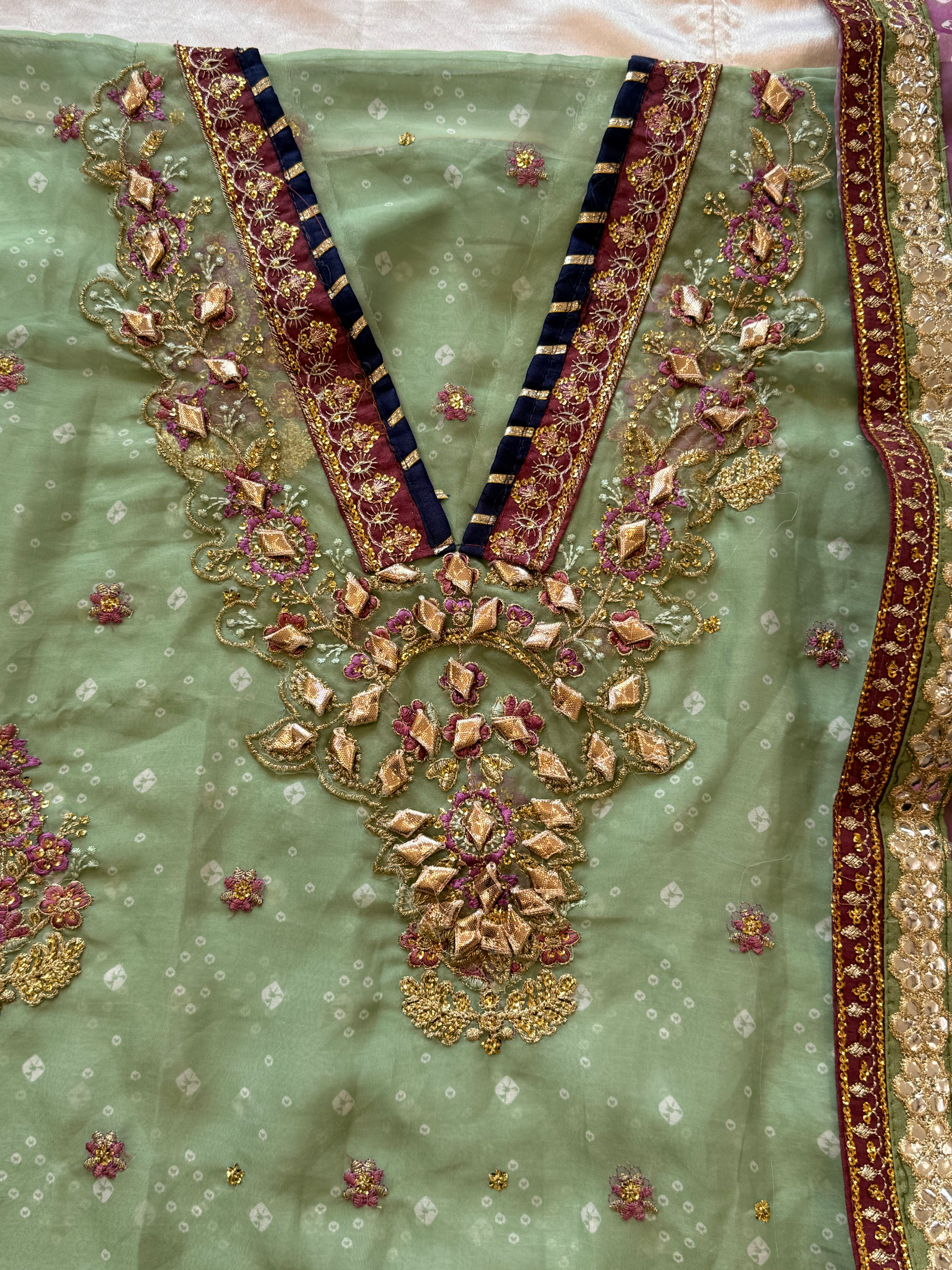 BRIDAL SHADED CHIFFON EMBROIDERED SUIT 4