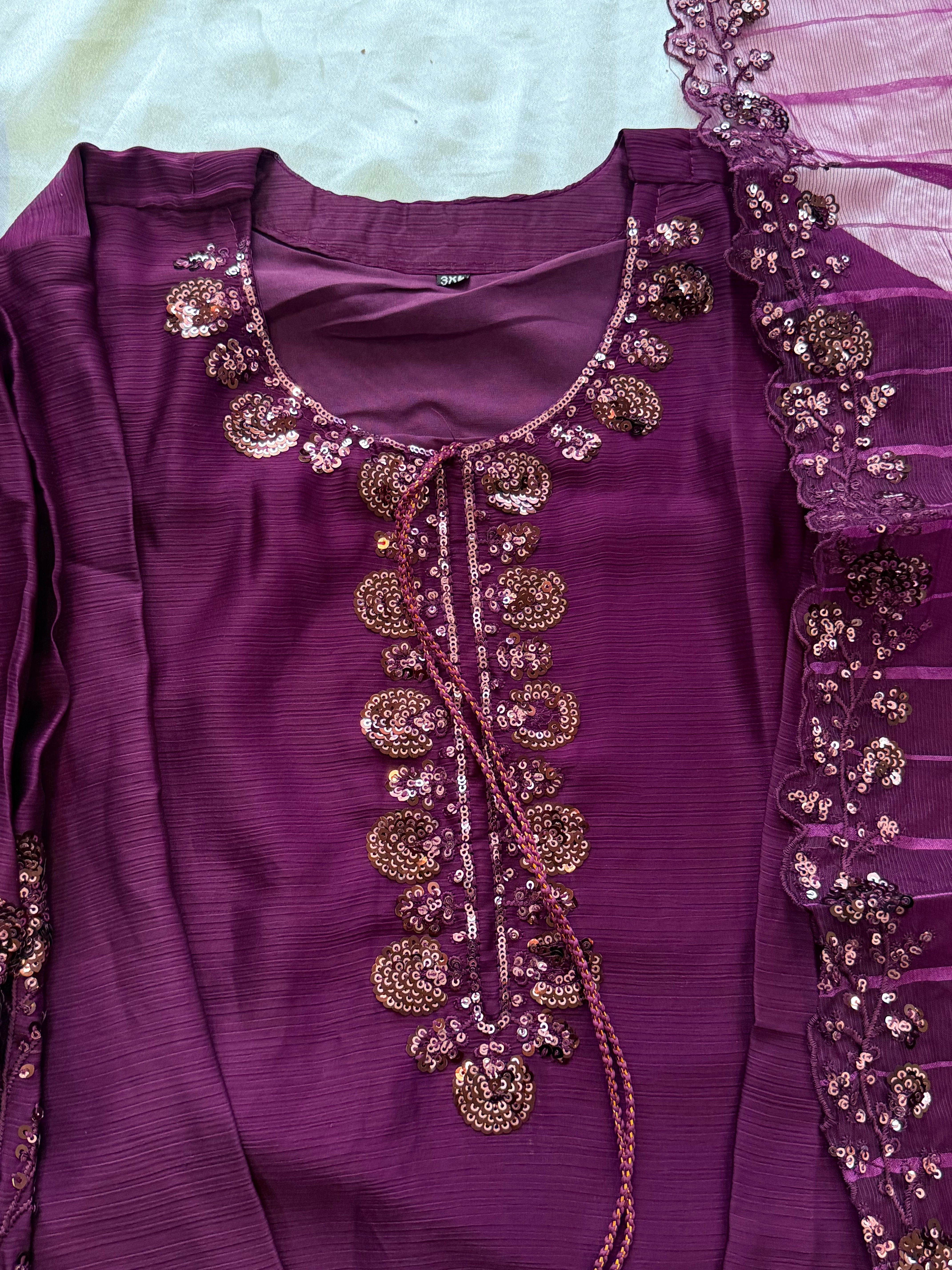 CHIFFON FARSHI SHALWAR SUIT 1