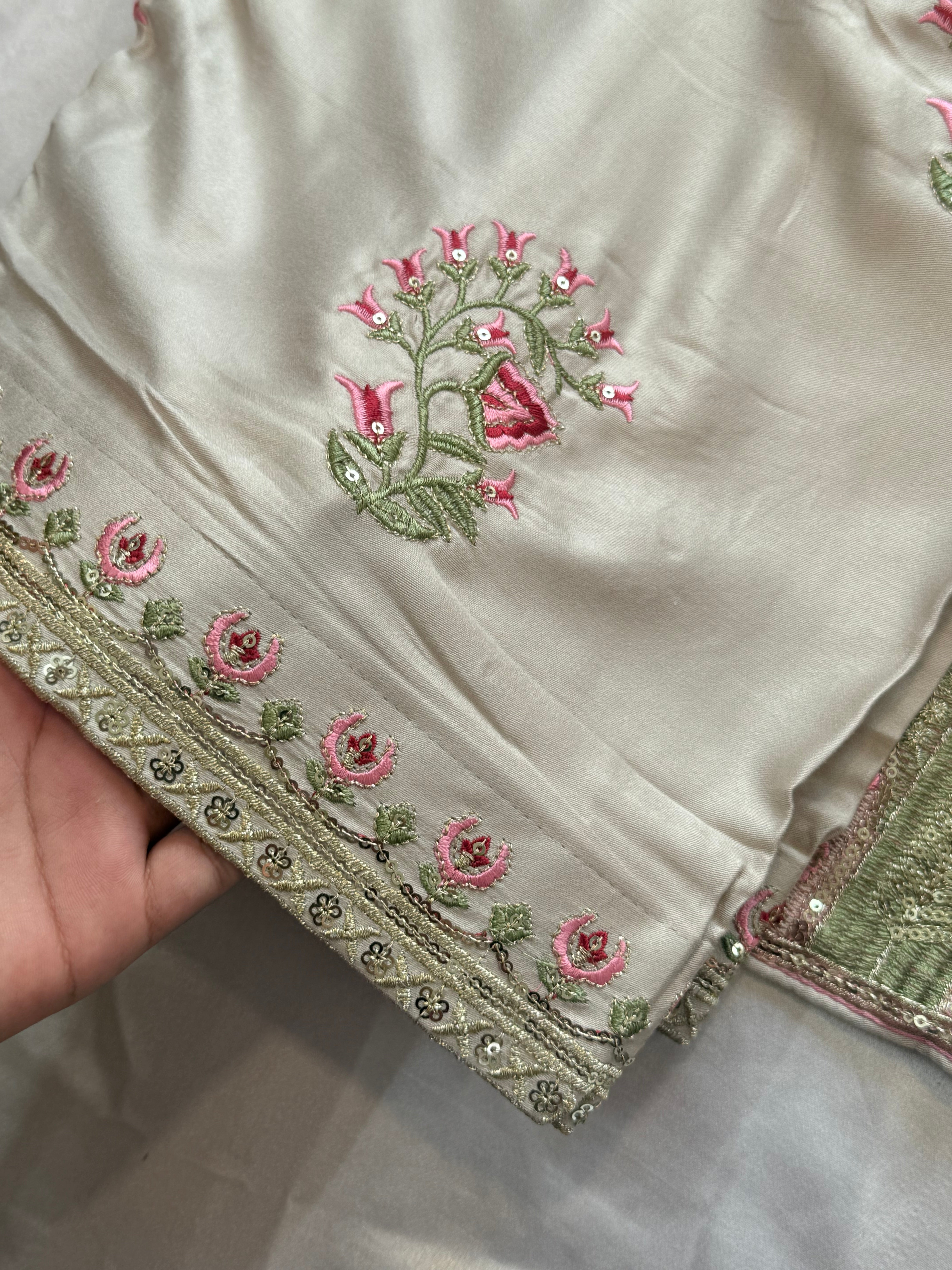 MARIAM SATIN EMBROIDERY SUIT