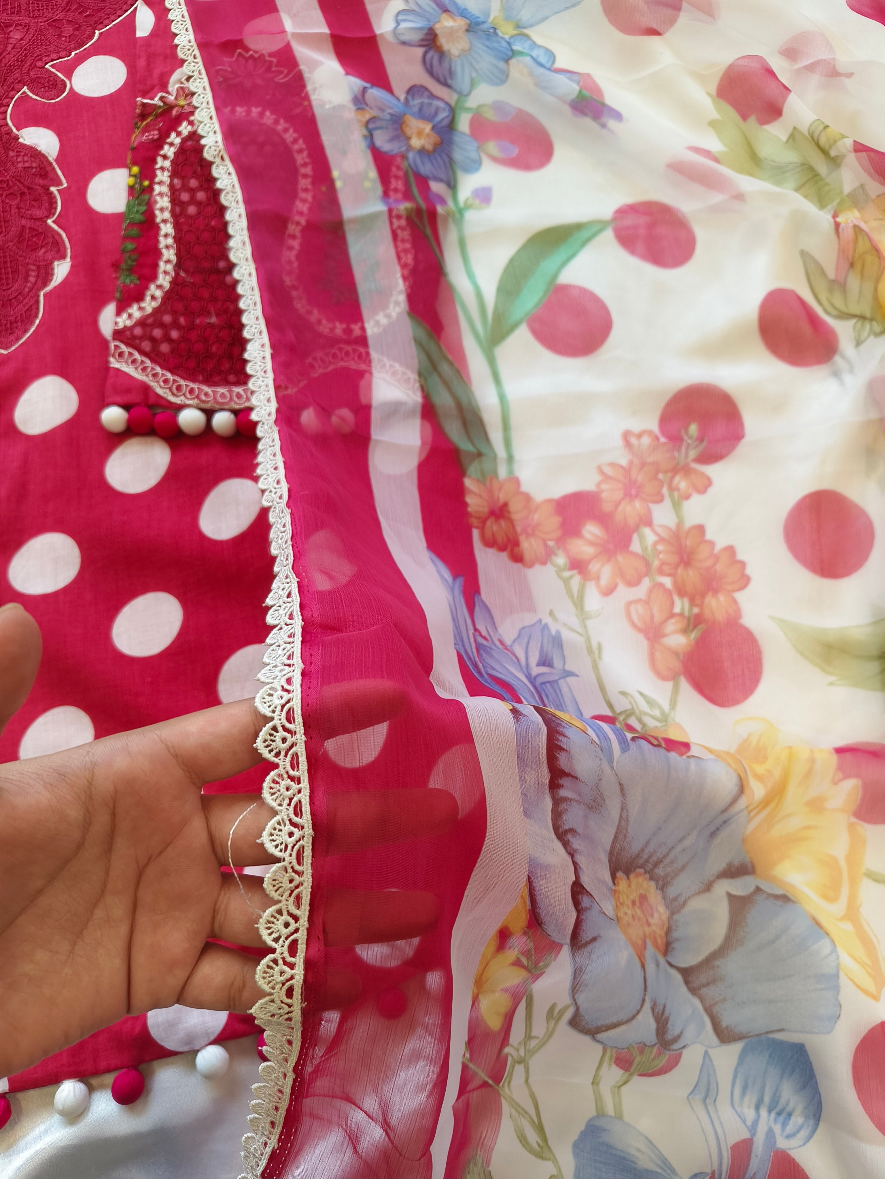 POLKA DOT PATCH FARSHI SHALWAR SUIT 5