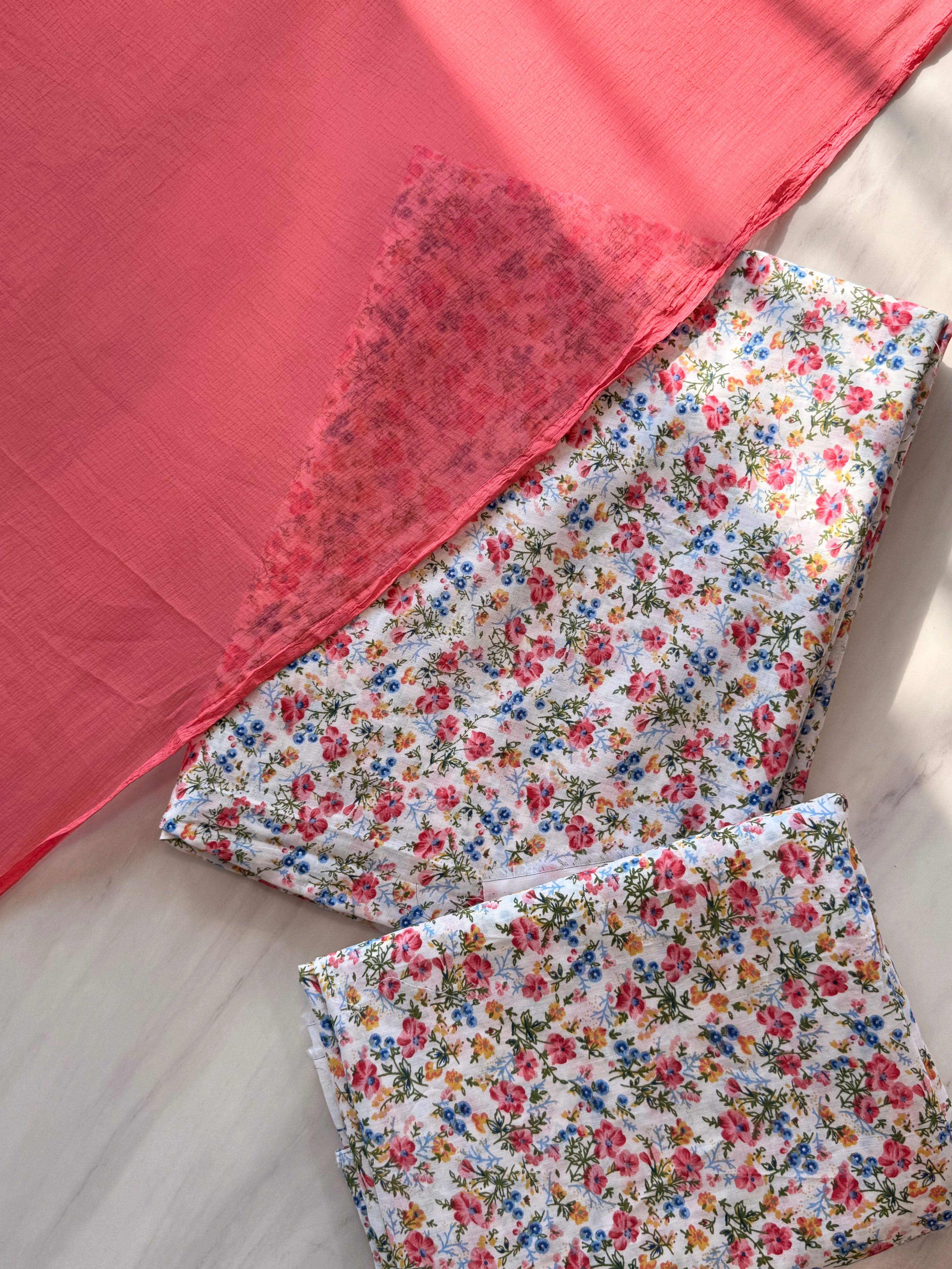 NIDA COTTON PRINTED UNSTITCHED SUIT