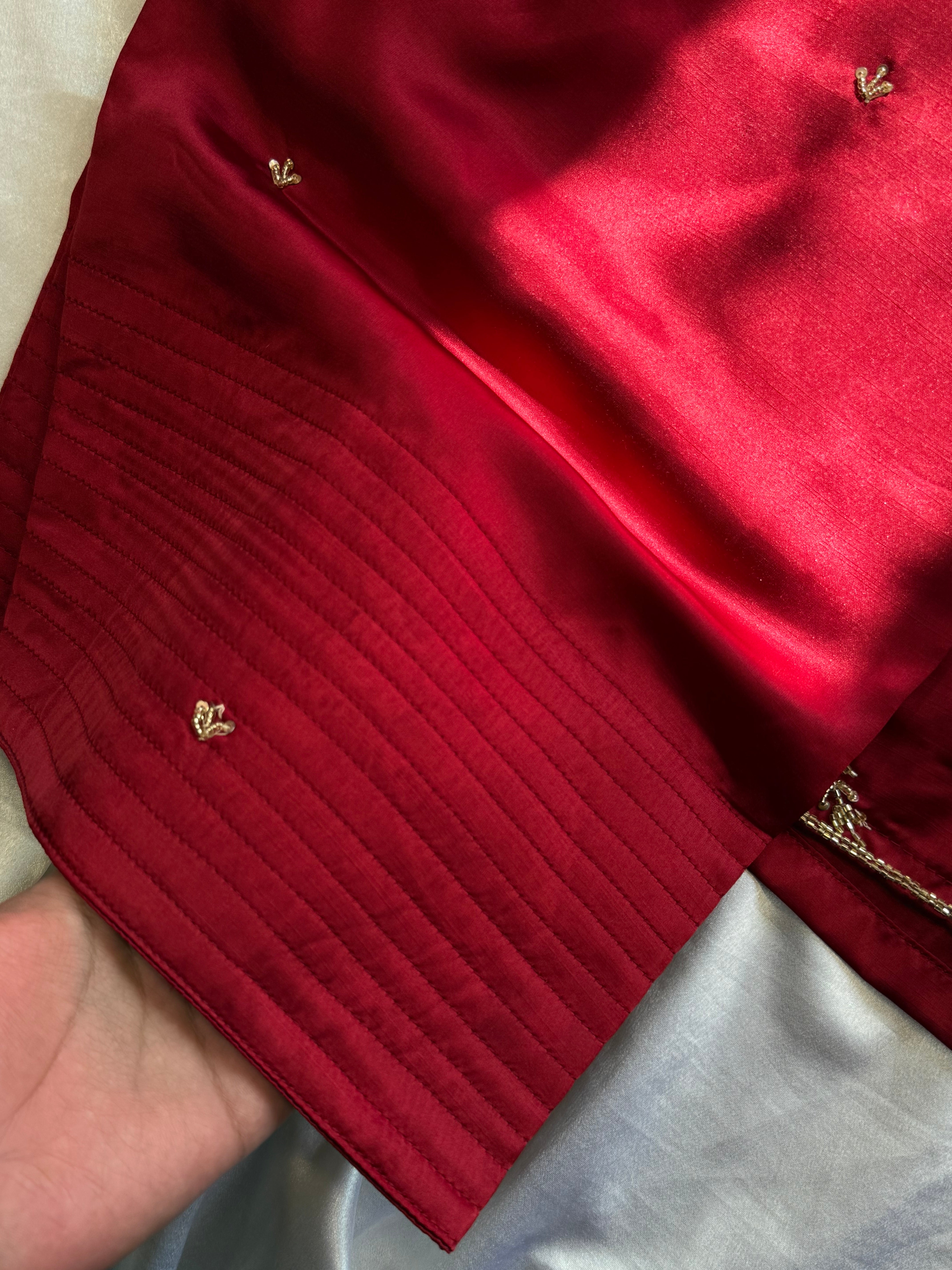 MAROON FARSHI HANDWORK SUIT
