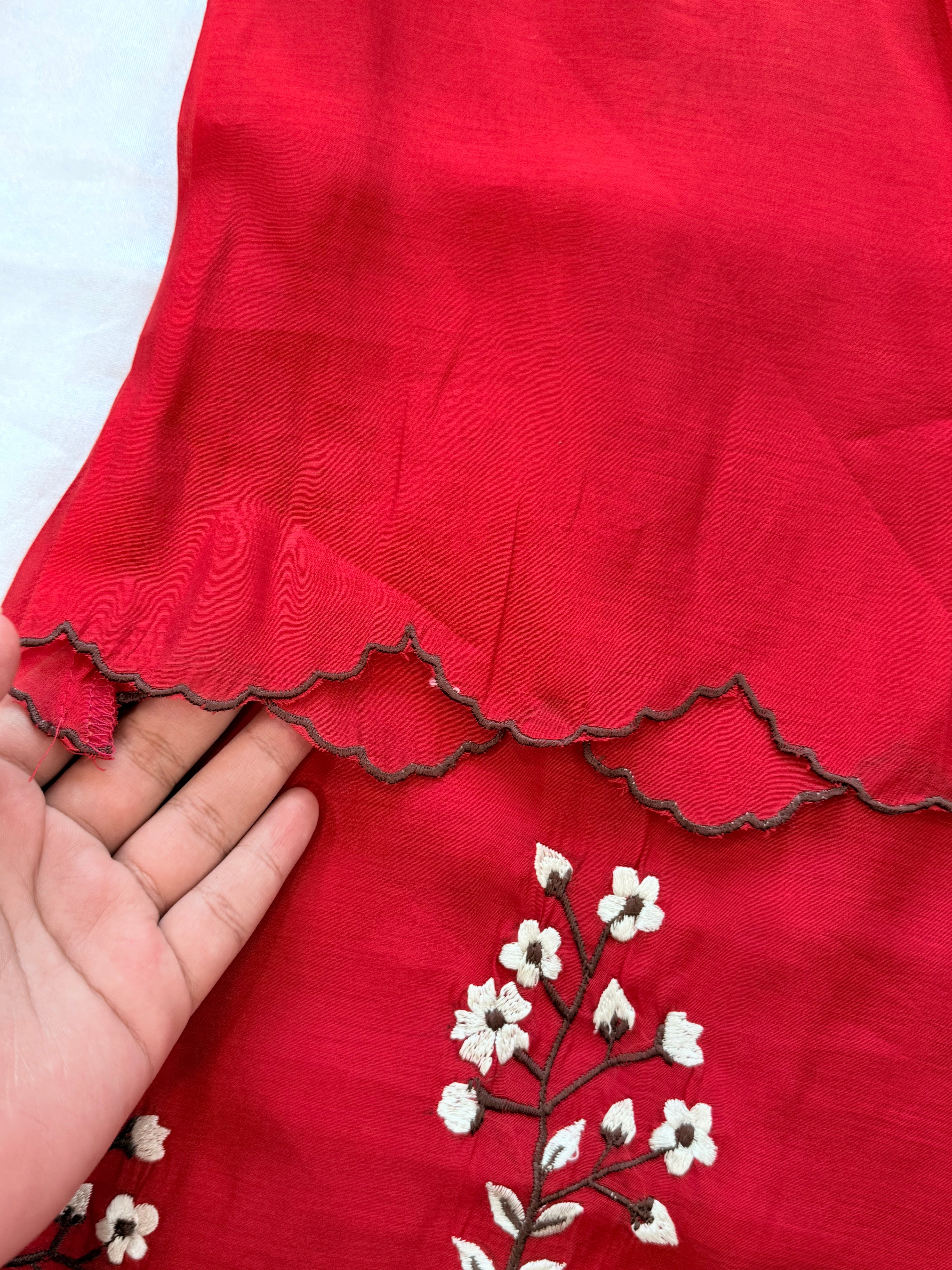 RED COTTON FARSHI SUIT Q
