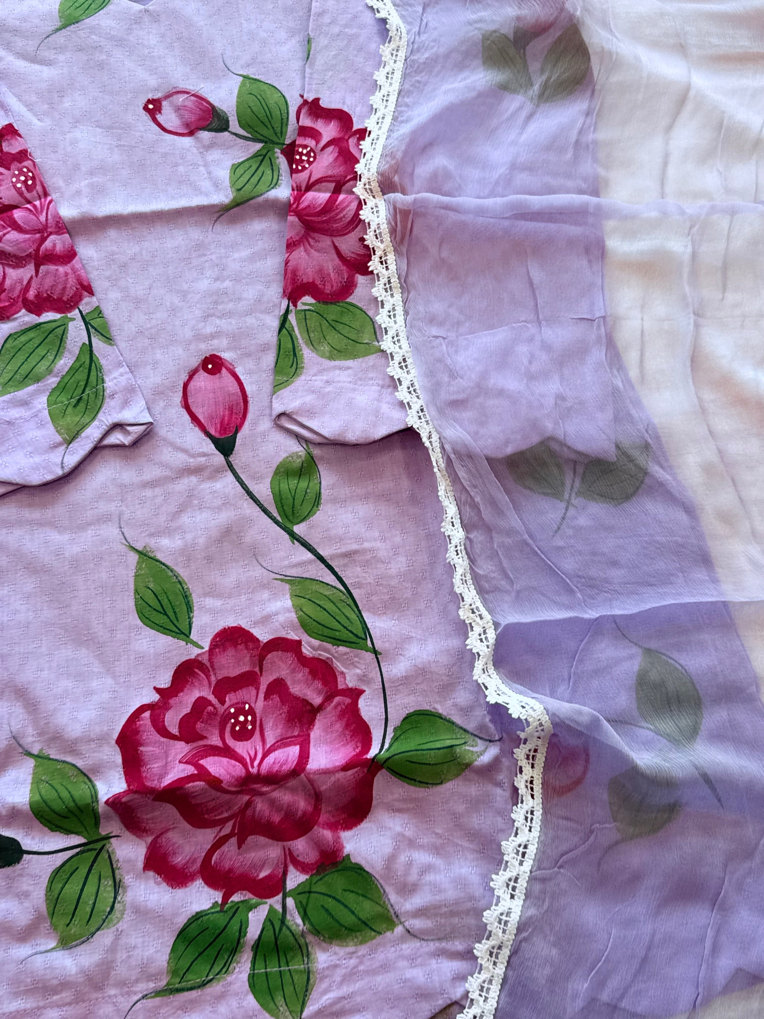 HAND PAINTED FARSHI SHALWAR SUIT 1