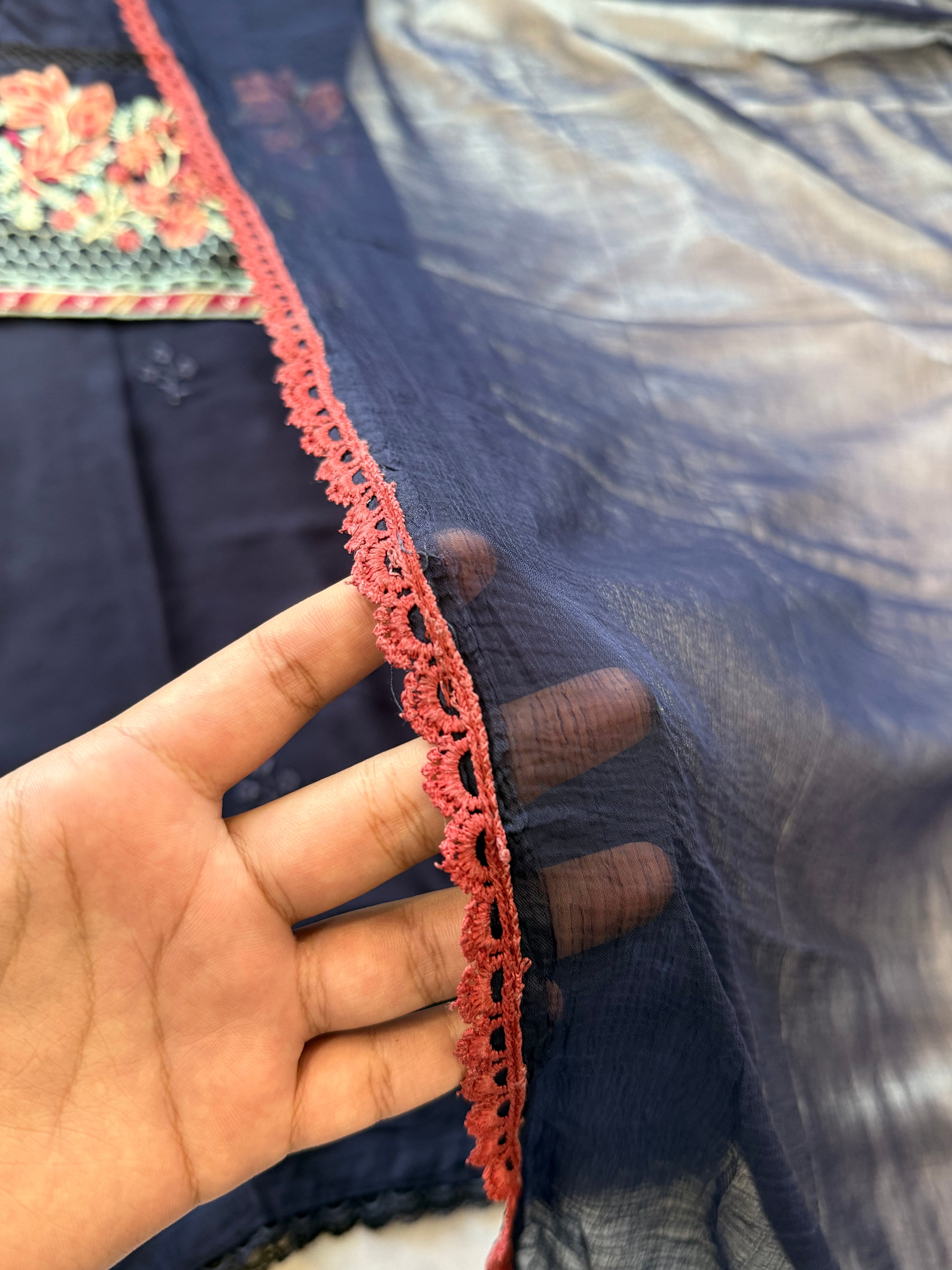 IMROZA BLUE RAYON EMBROIDERY SUIT 7 Q