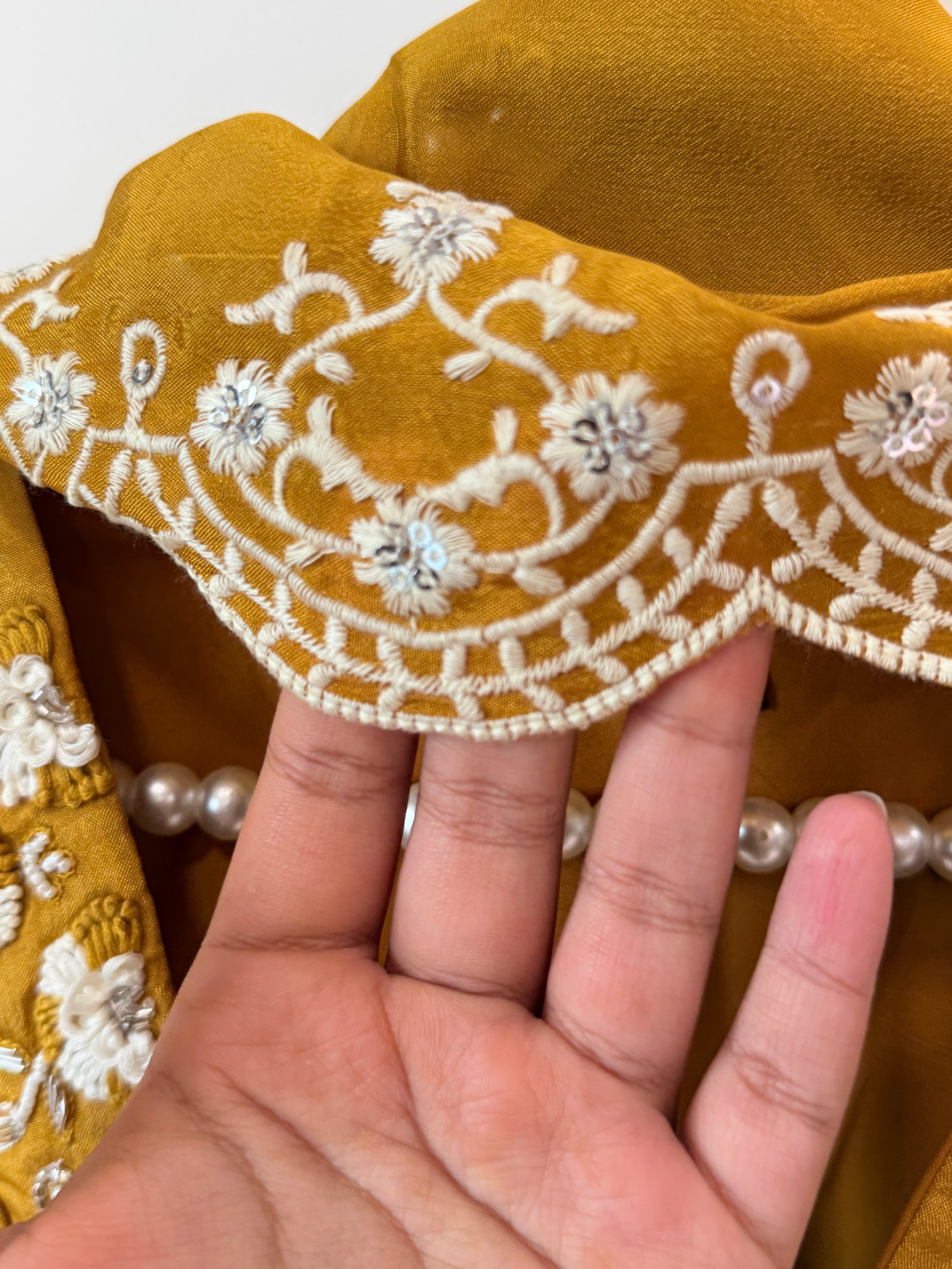 PARO CREPE HANDWORK FROCK 6 Q