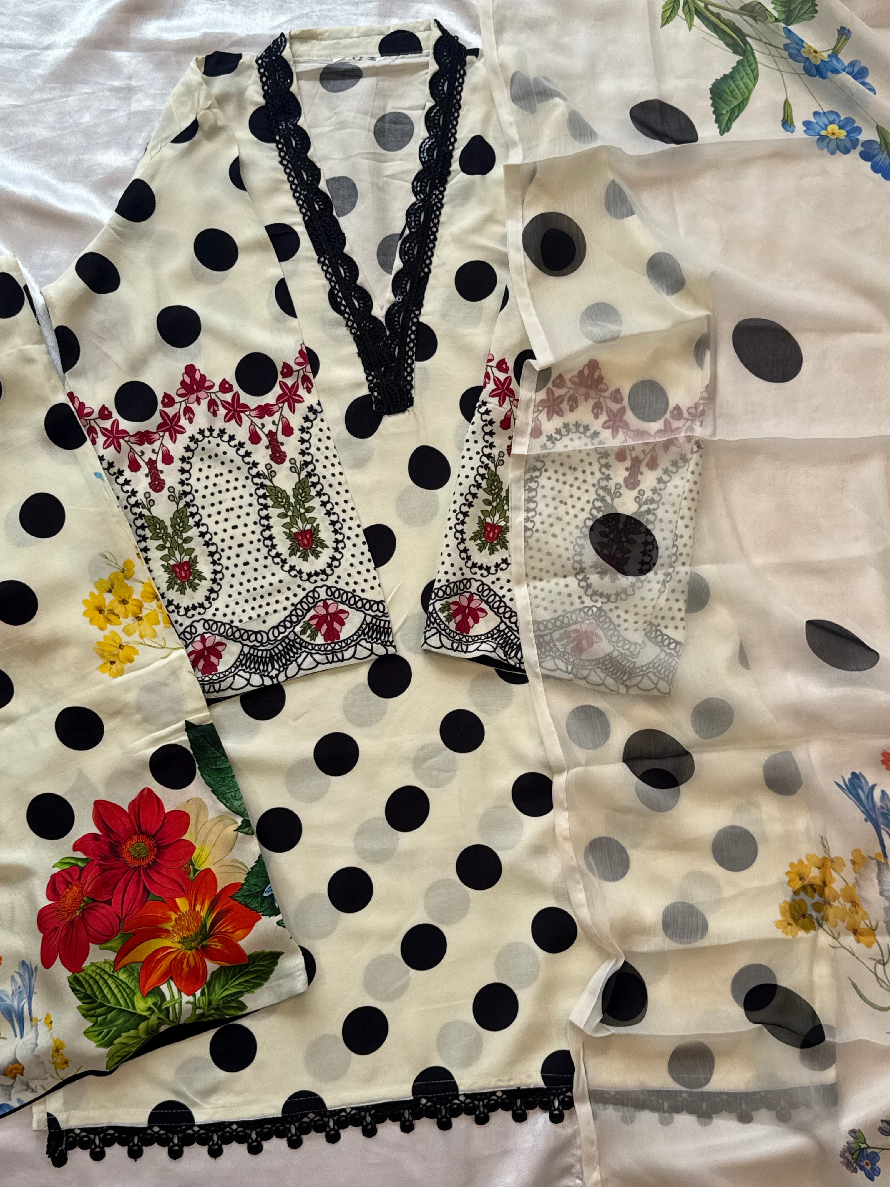 POLKA DOT RAYON SUIT
