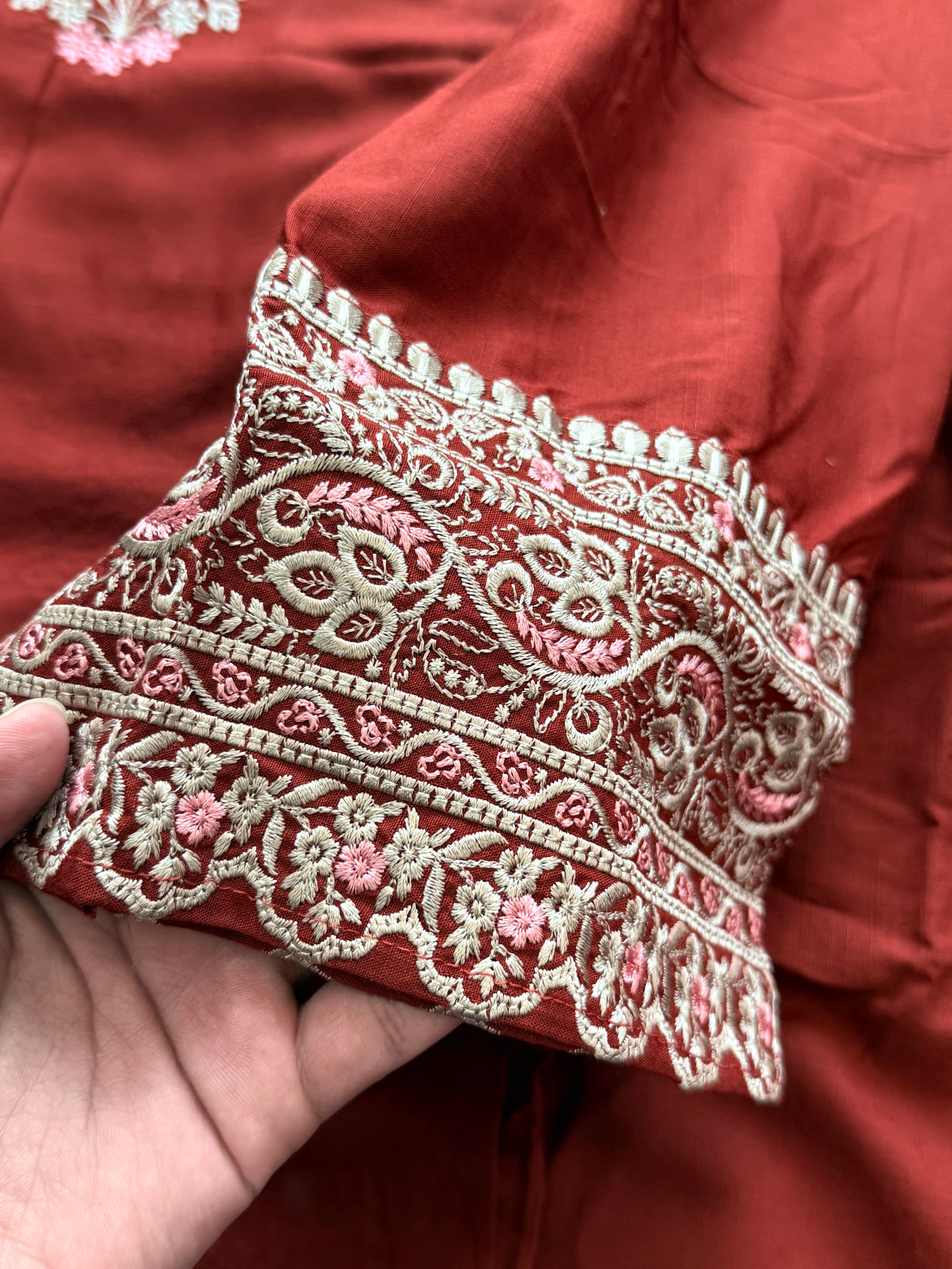 RUST LAWN FARSHI SHALWAR SET