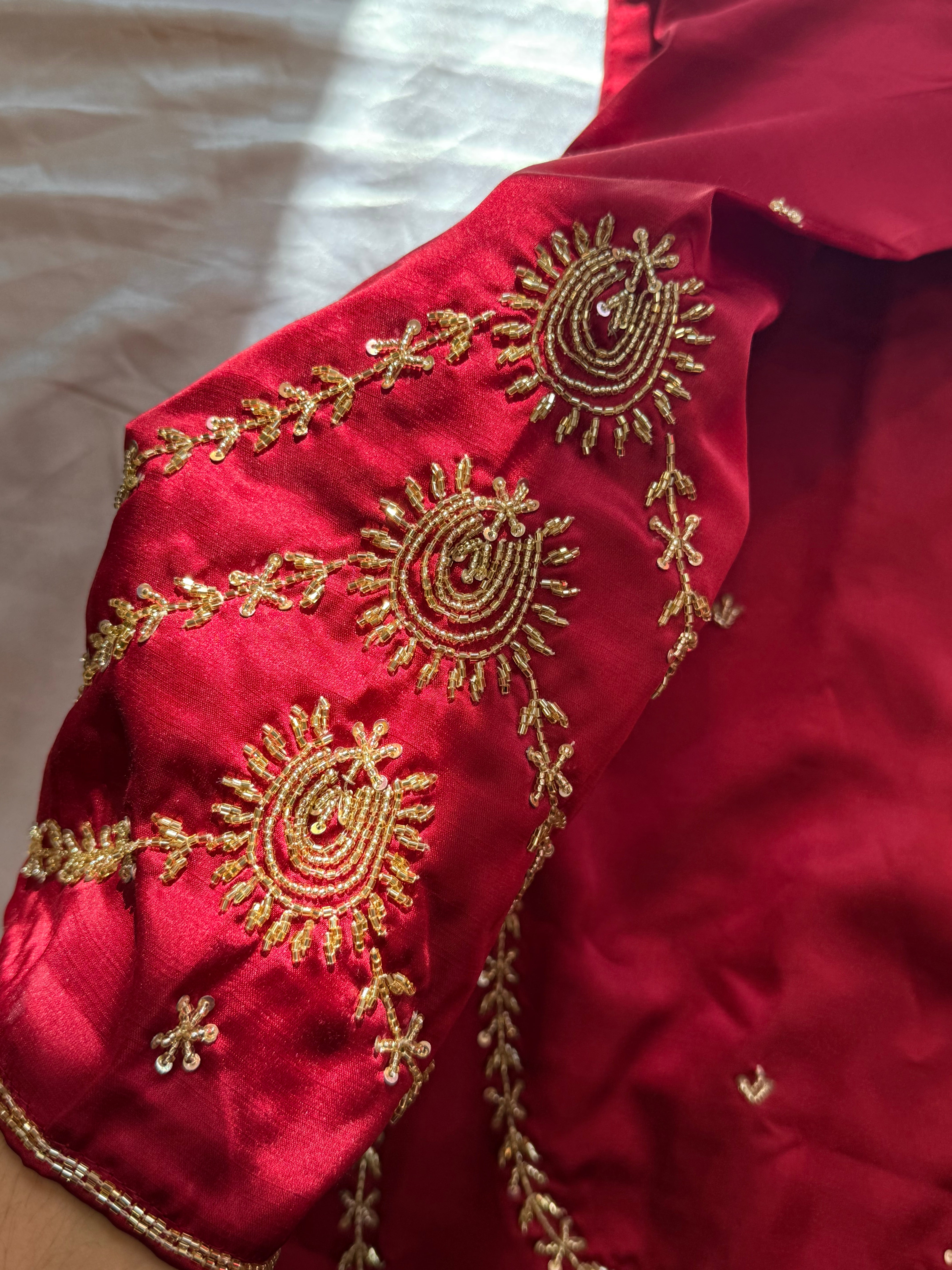 MAROON FARSHI HANDWORK SUIT
