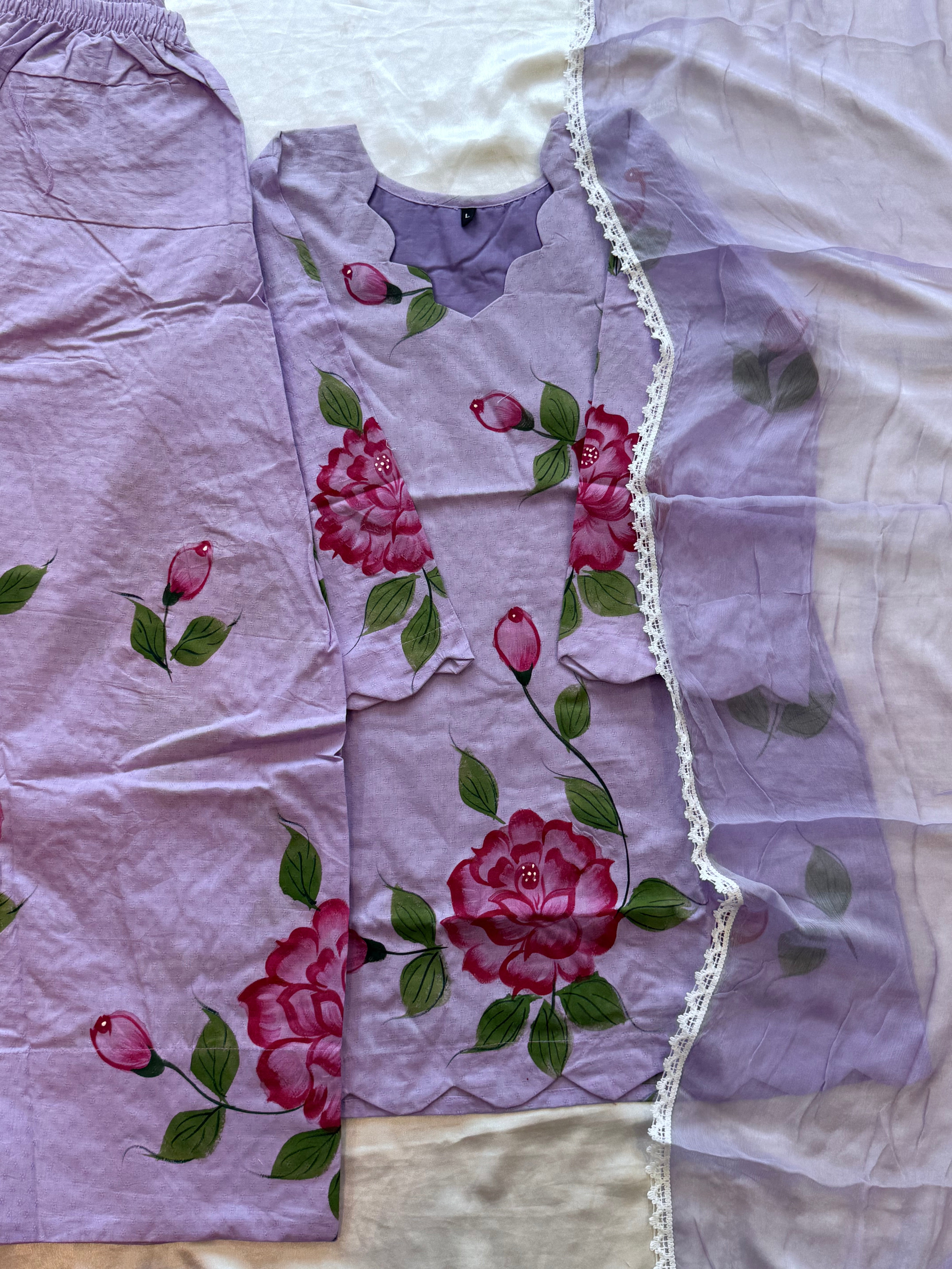 HAND PAINTED FARSHI SHALWAR SUIT 1
