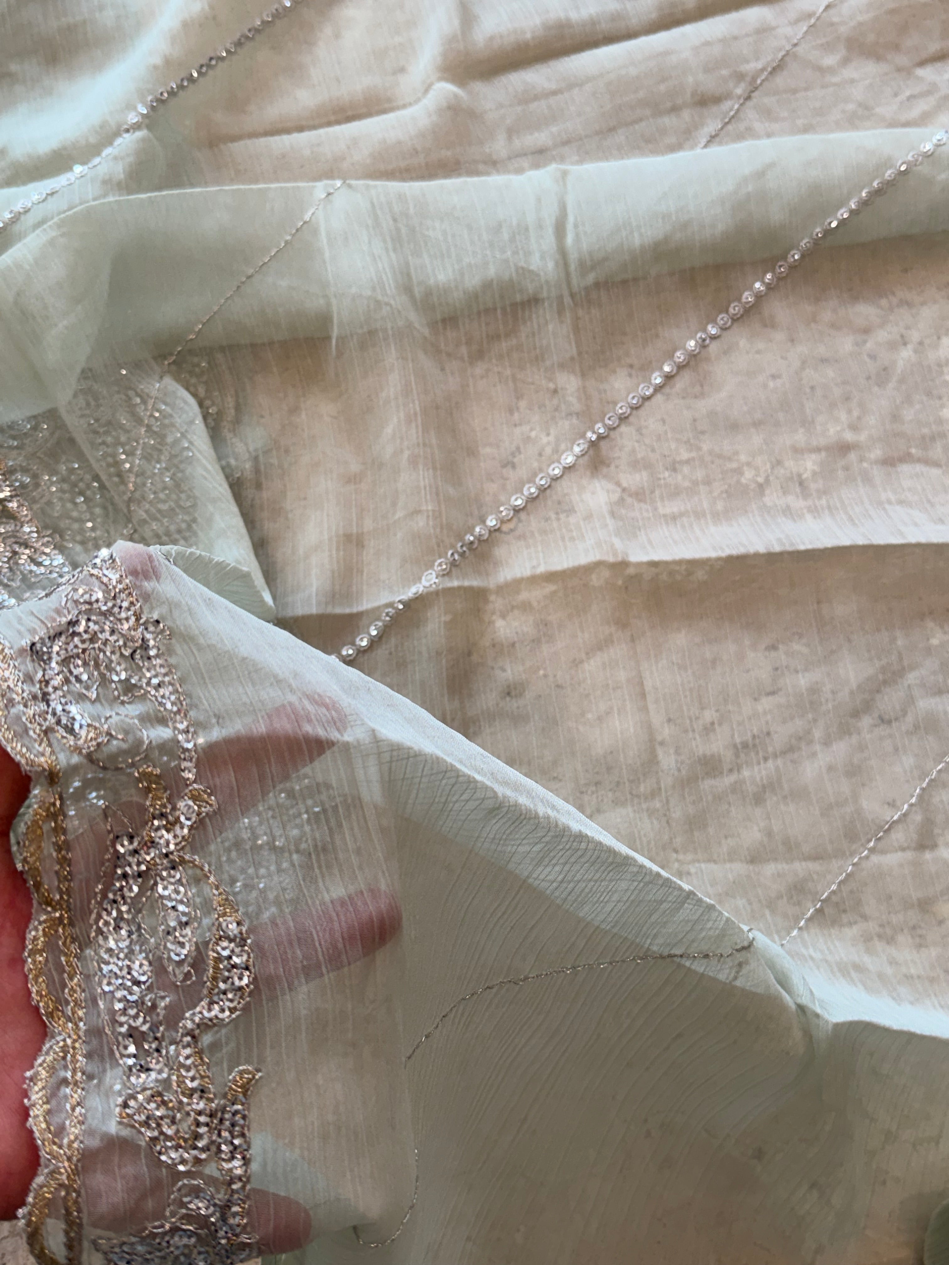 CHIFFON EMBROIDERY SUIT 3 Q