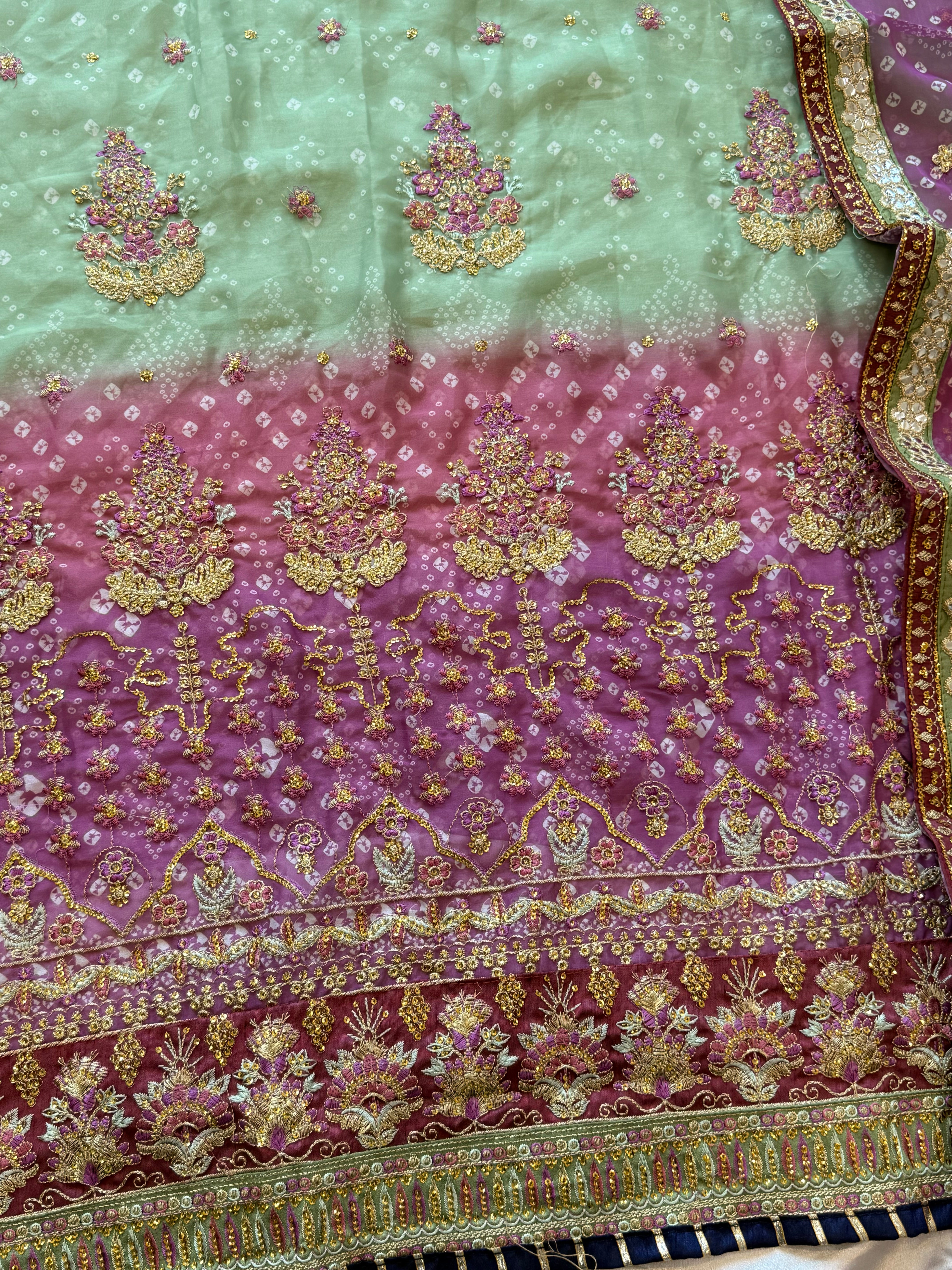 BRIDAL SHADED CHIFFON EMBROIDERED SUIT 4