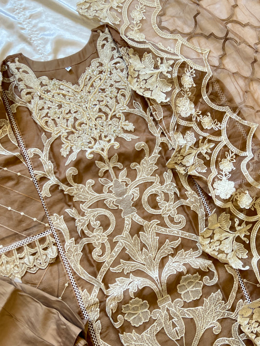 READYMADE ORGANZA EMBROIDERY SUIT 975