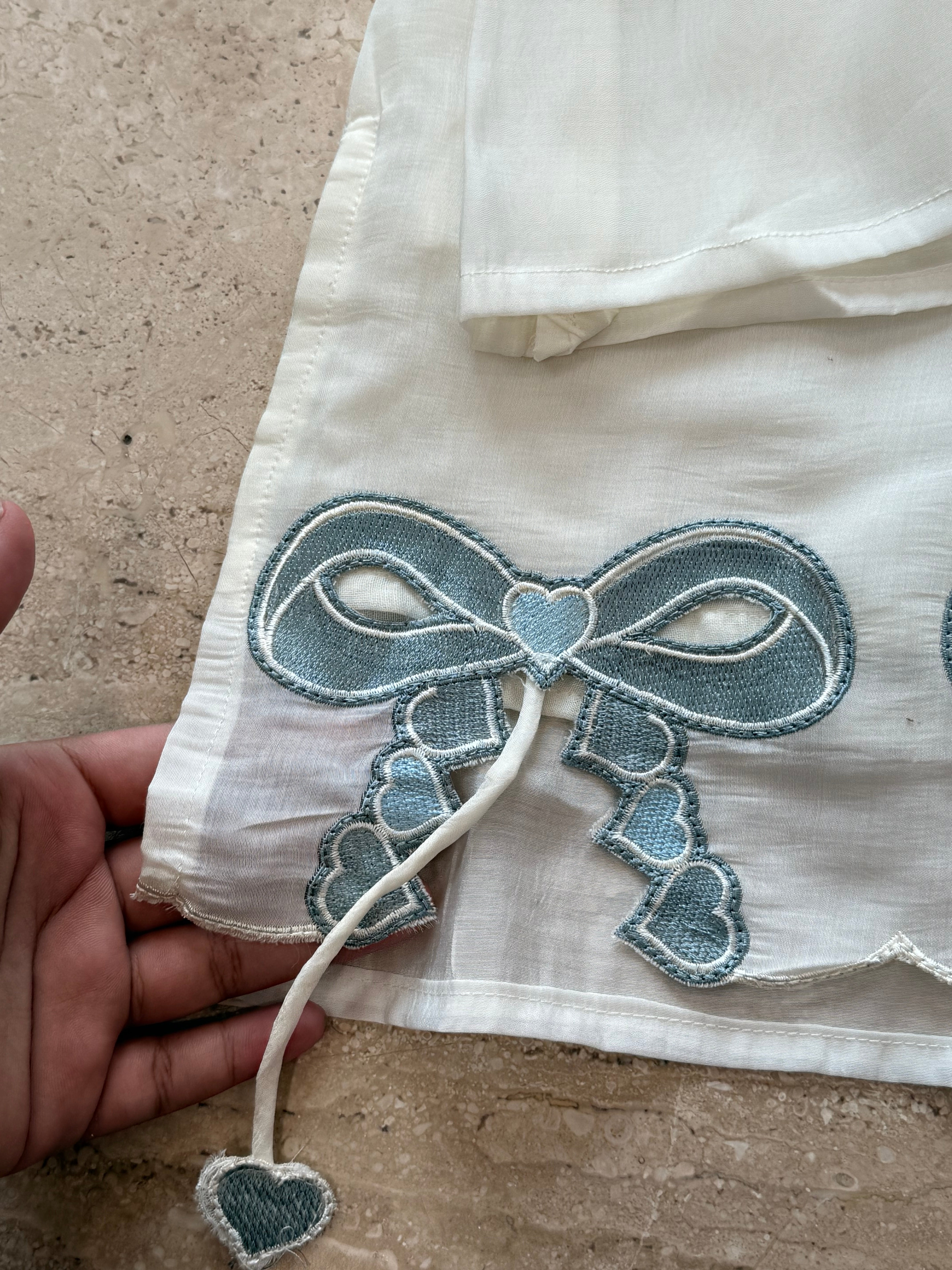 BOW EMBROIDERED CO-ORD SET 2