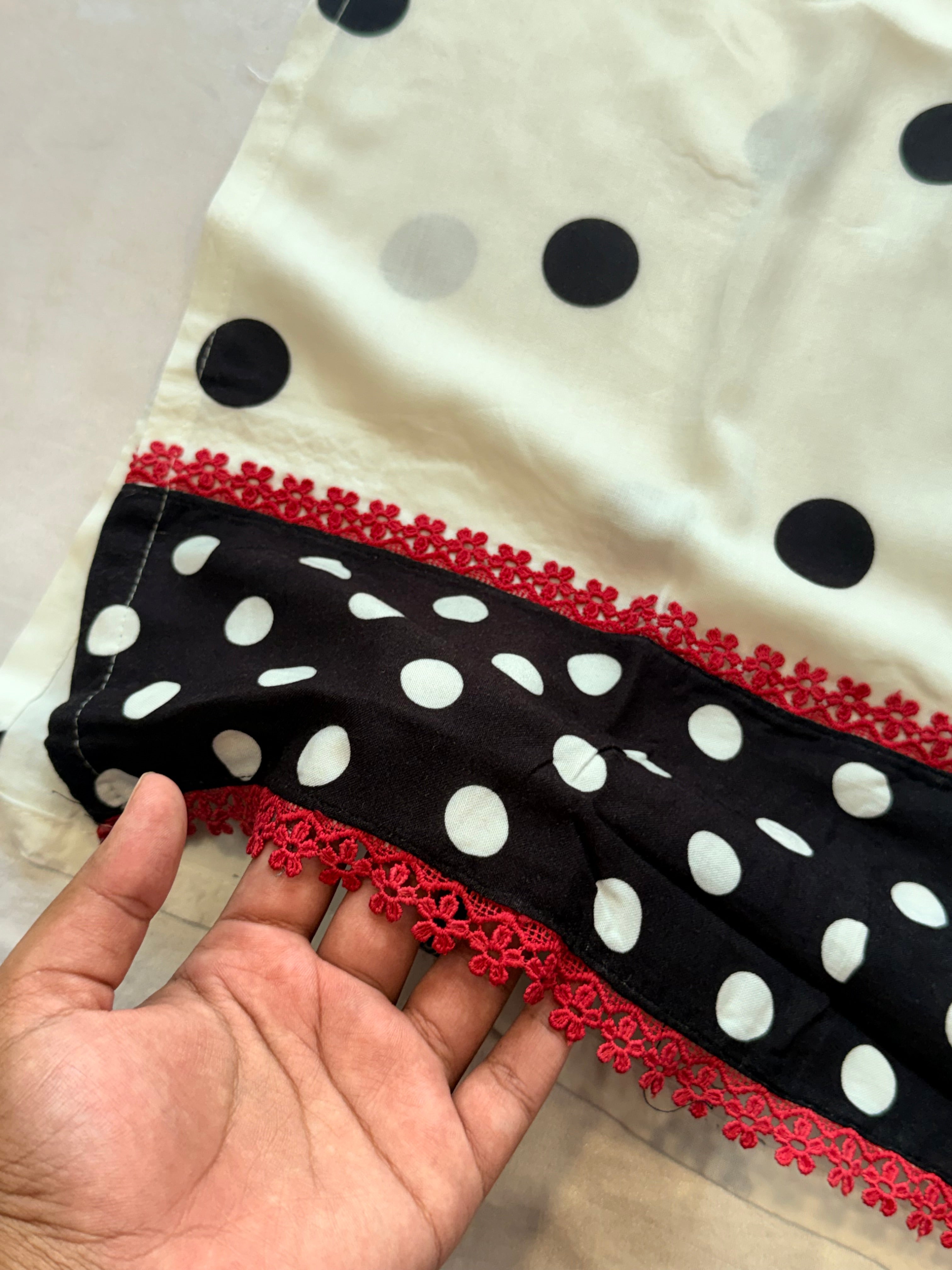 POLKA DOT RAYON FARSHI SHALWAR SUIT 2