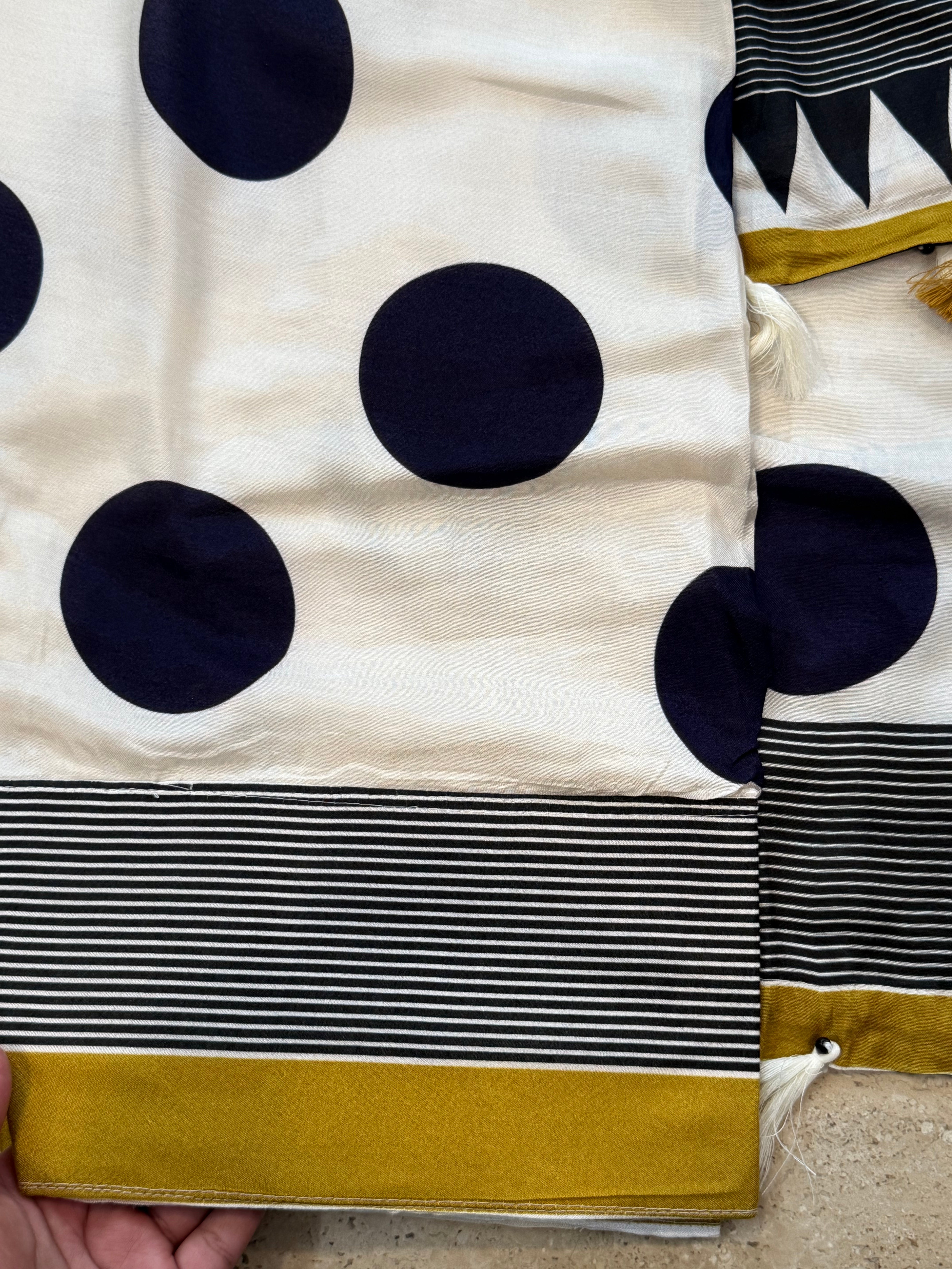 POLKA MUSLIN FARSHI SHALWAR SUIT Q