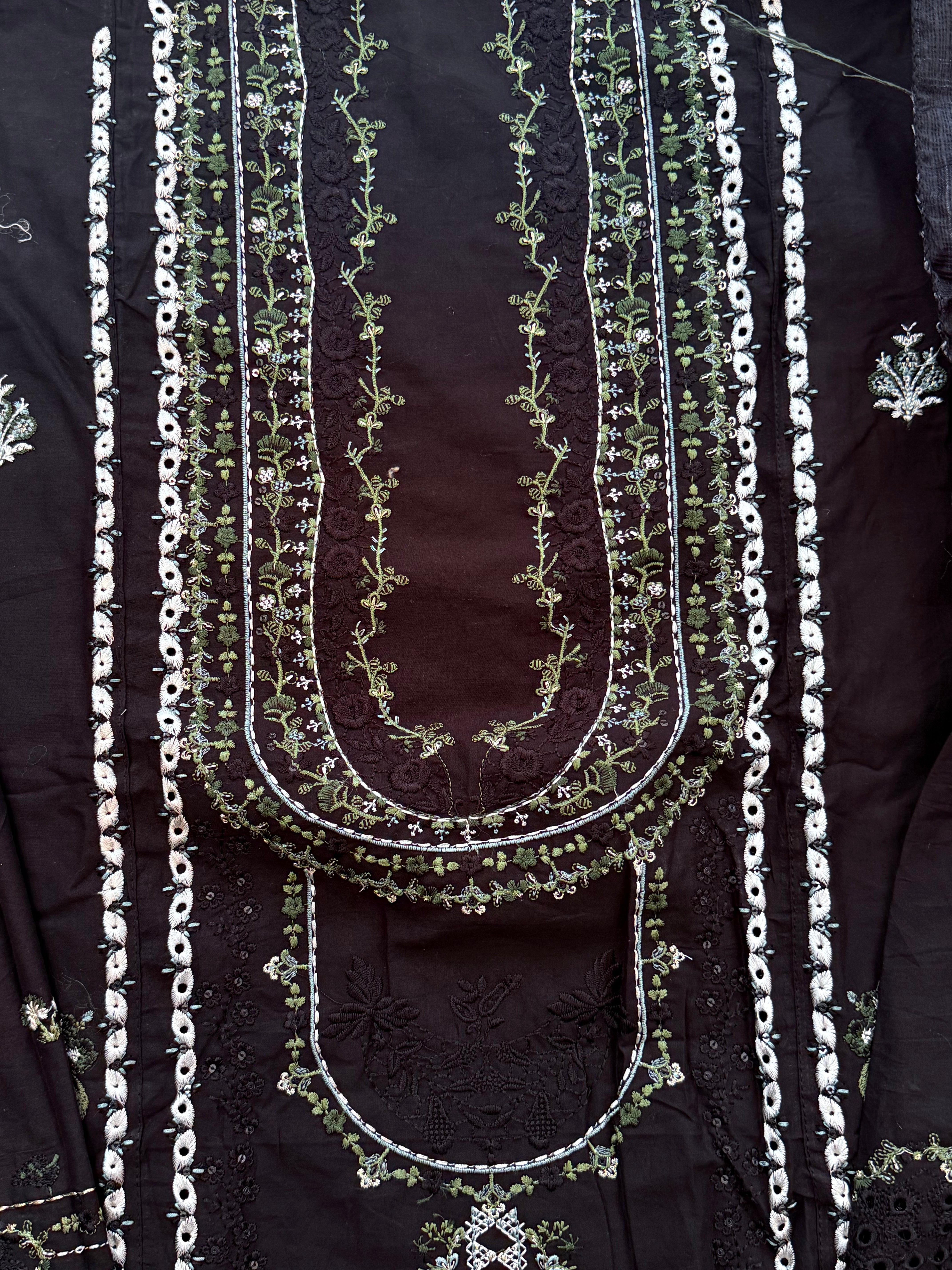 ELAF BLACK COTTON  EMBROIDERY SUIT 5