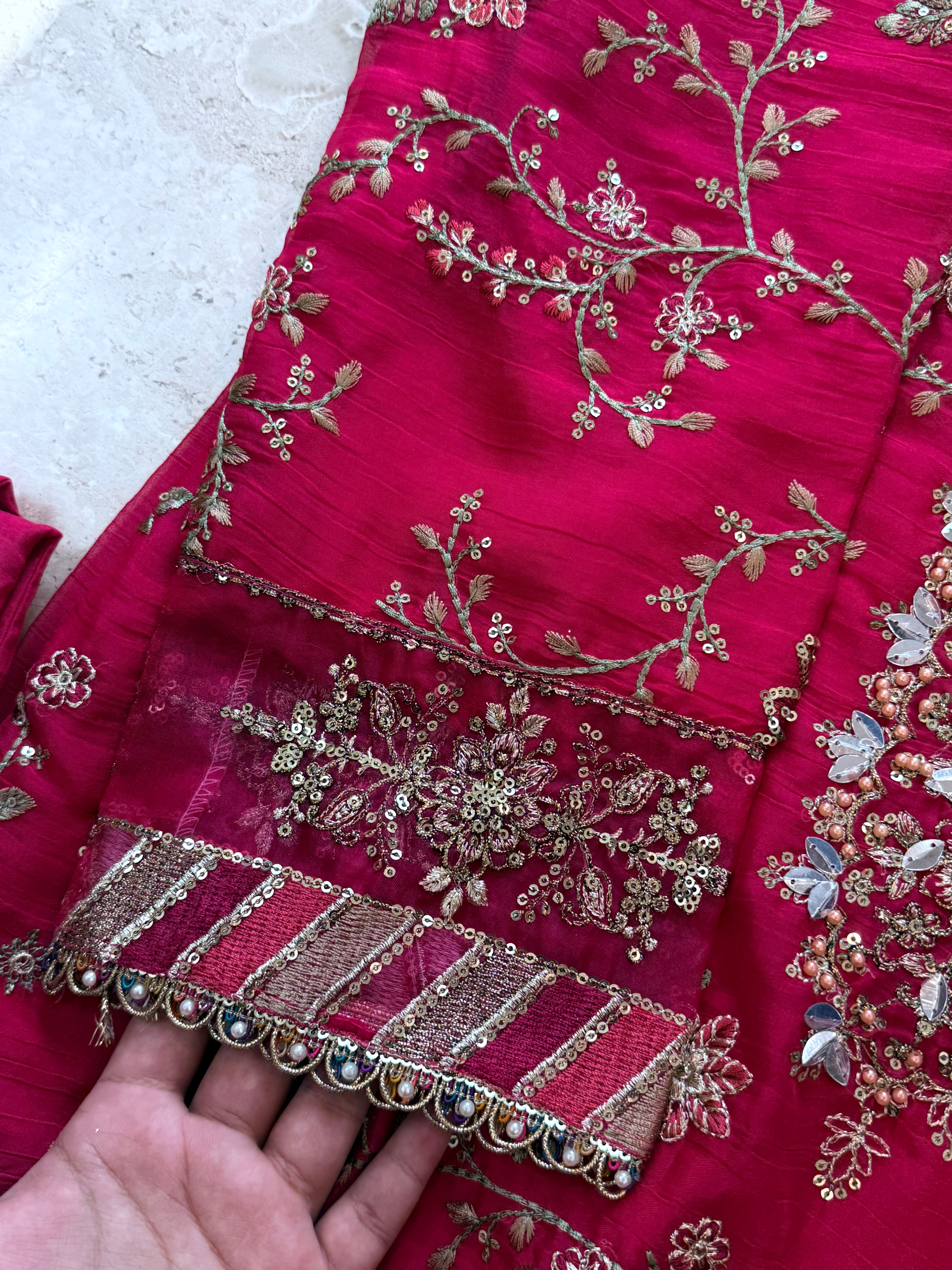 NOOR -E-CHIFFON PINK READYMADE SUIT