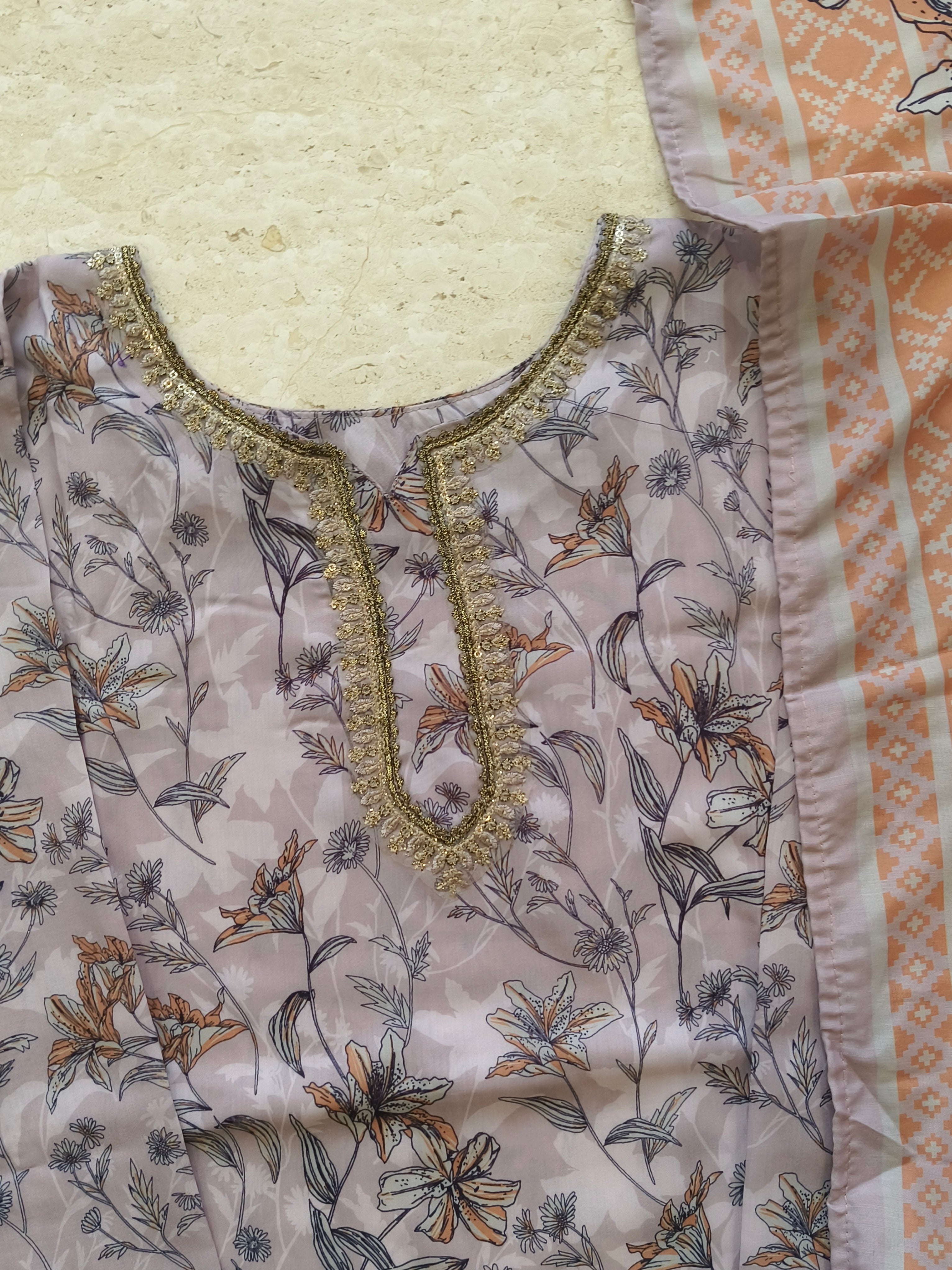 HANIA CREPE FARSHI SHALWAR SUIT 2 Q