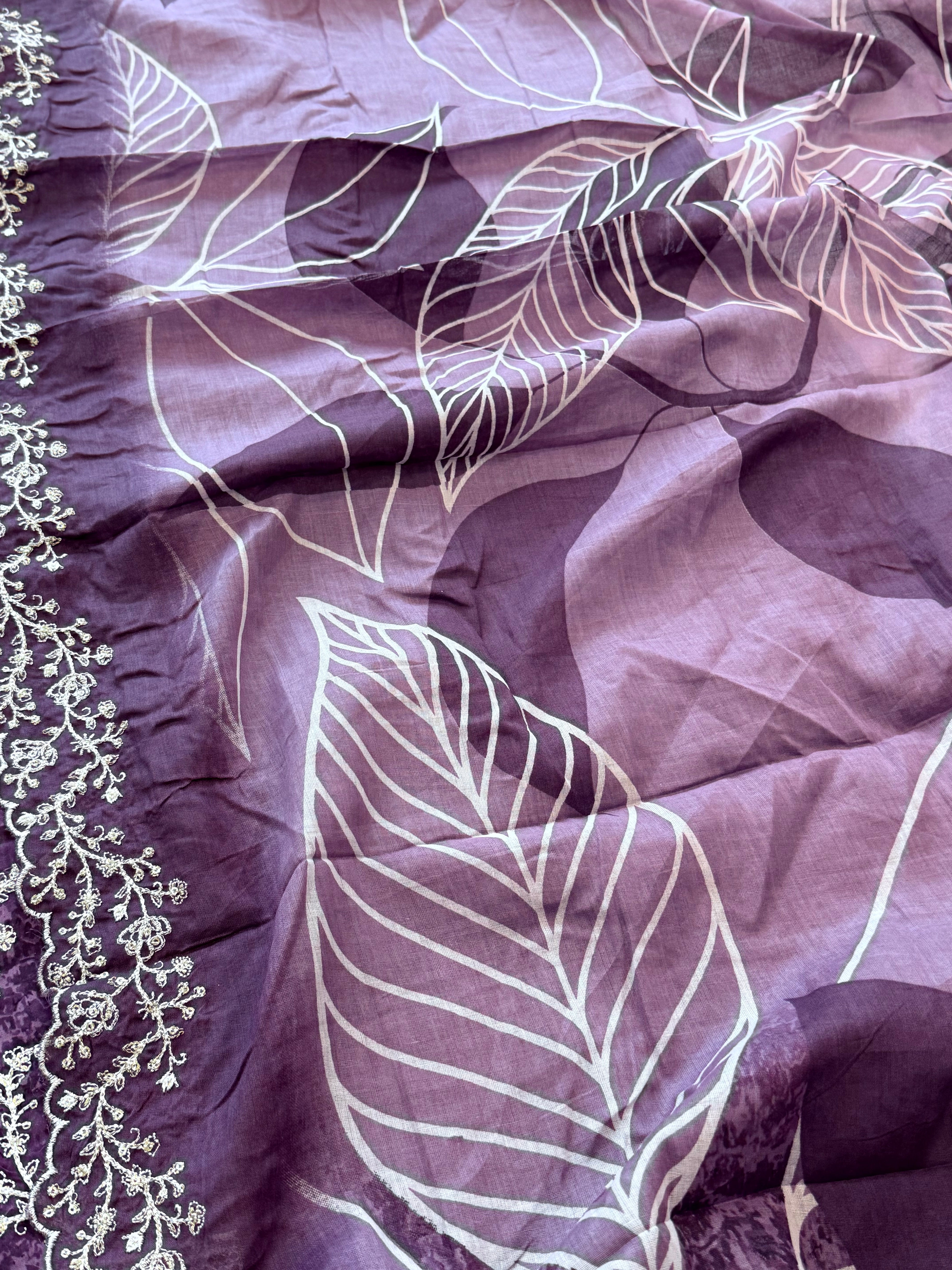 PURPLE BINSAEED EMBROIDERY SUIT 1 Q