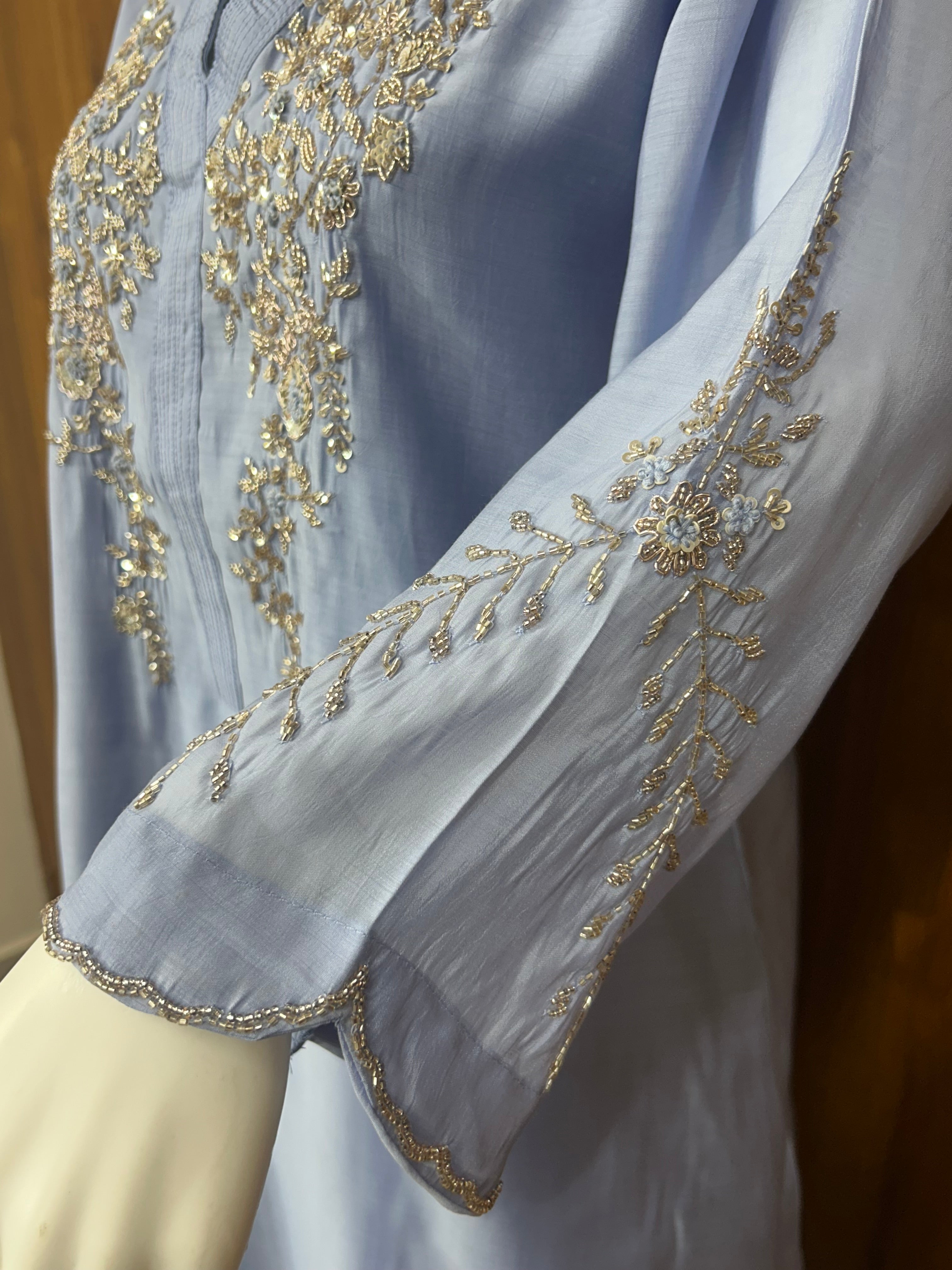 BLUE HANDWORK FROCK 7001 Q