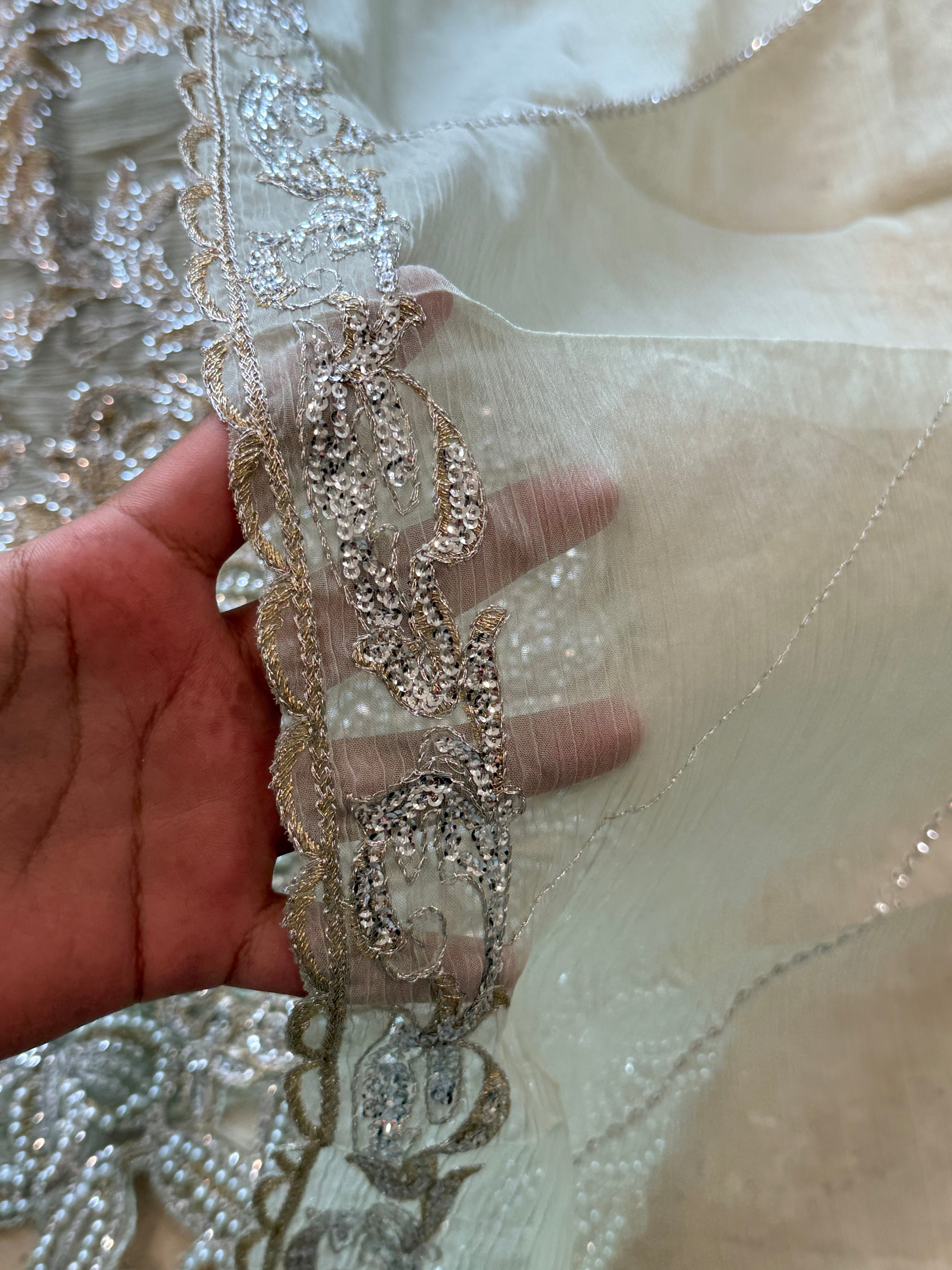 CHIFFON EMBROIDERY SUIT 3 Q