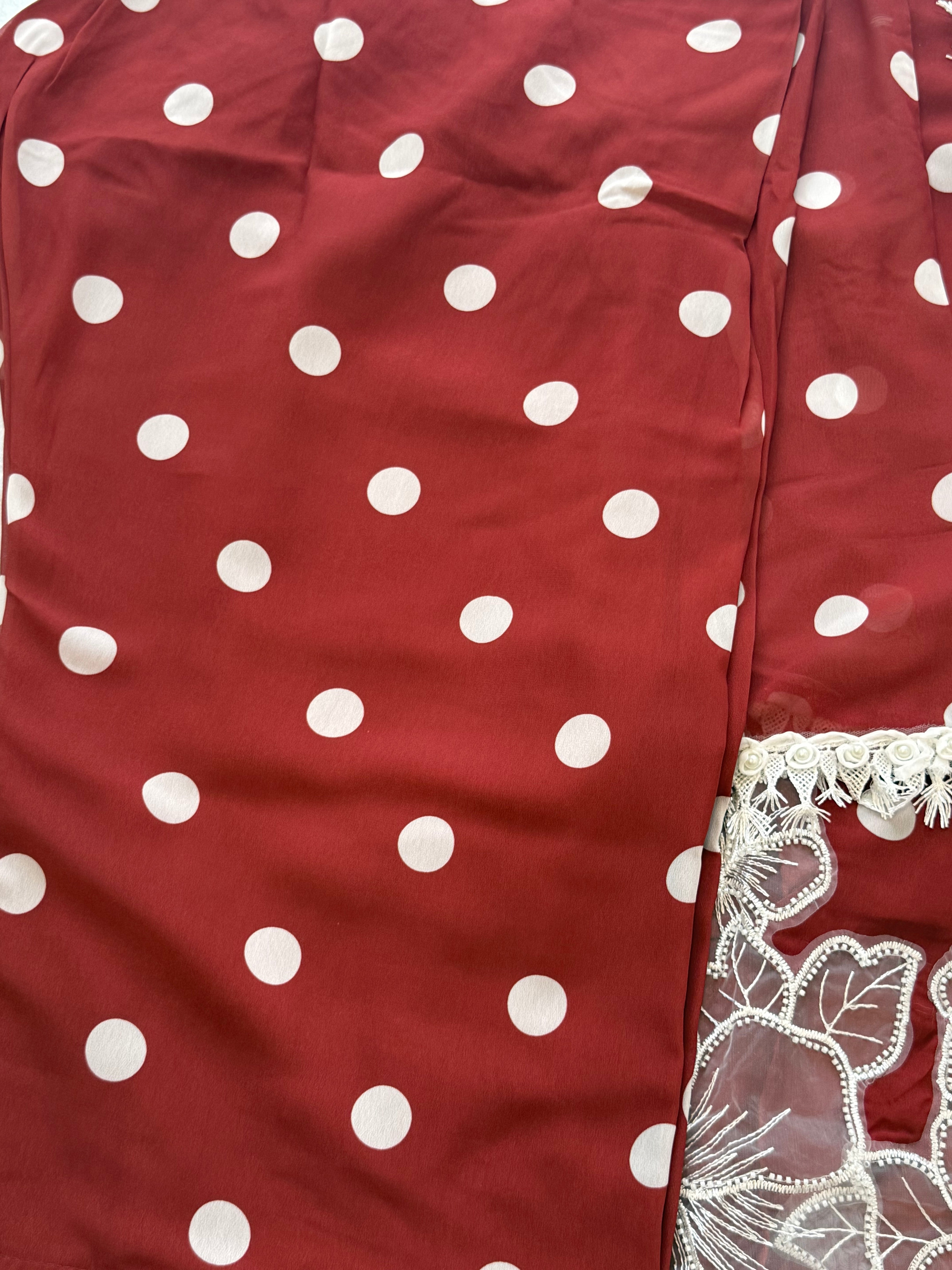 POLKA DOT GEAOGETTE FARSHI SHALWAR SUIT 2