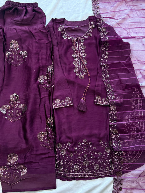 CHIFFON FARSHI SHALWAR SUIT 1