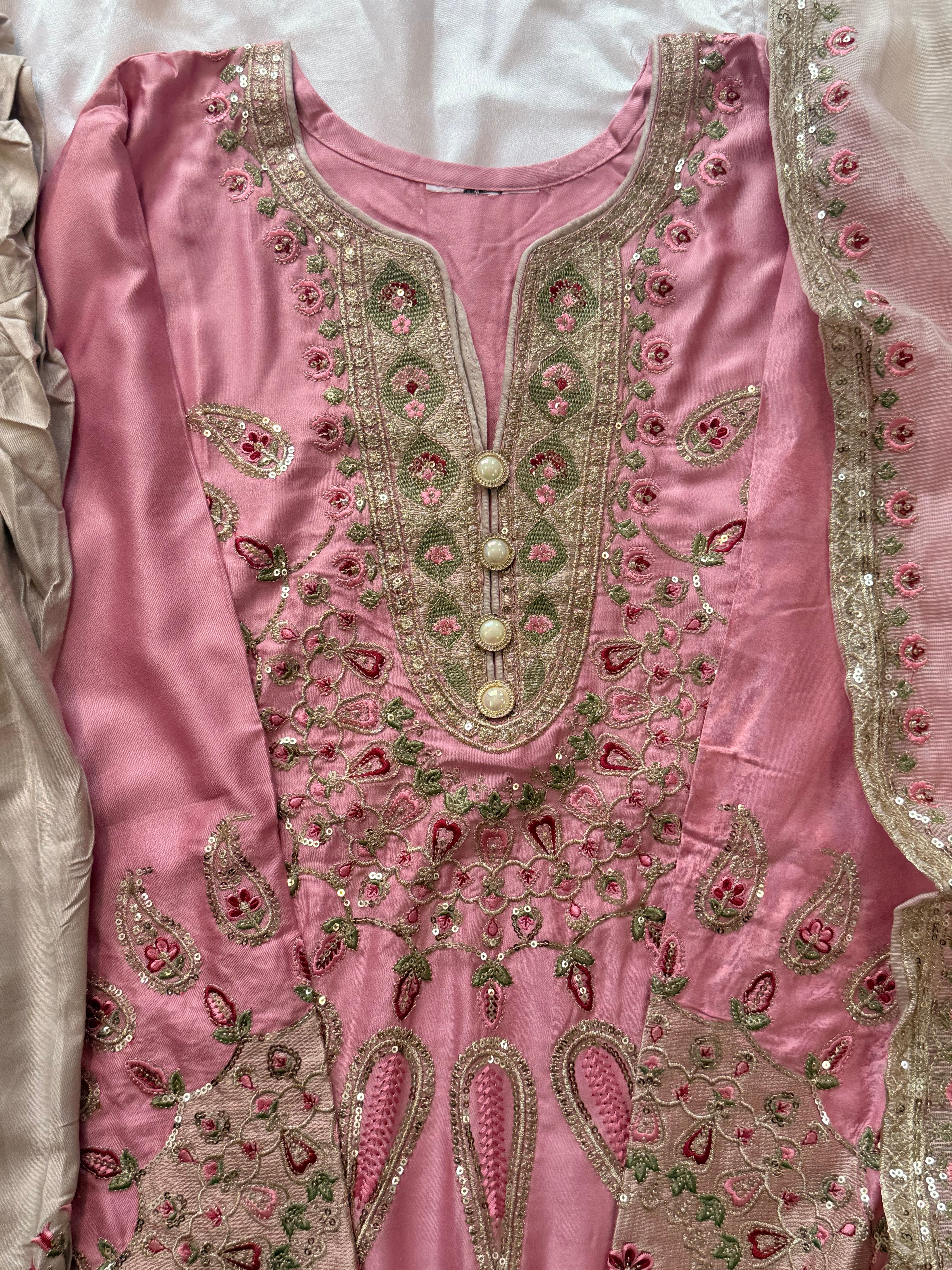 MARIAM SATIN EMBROIDERY SUIT