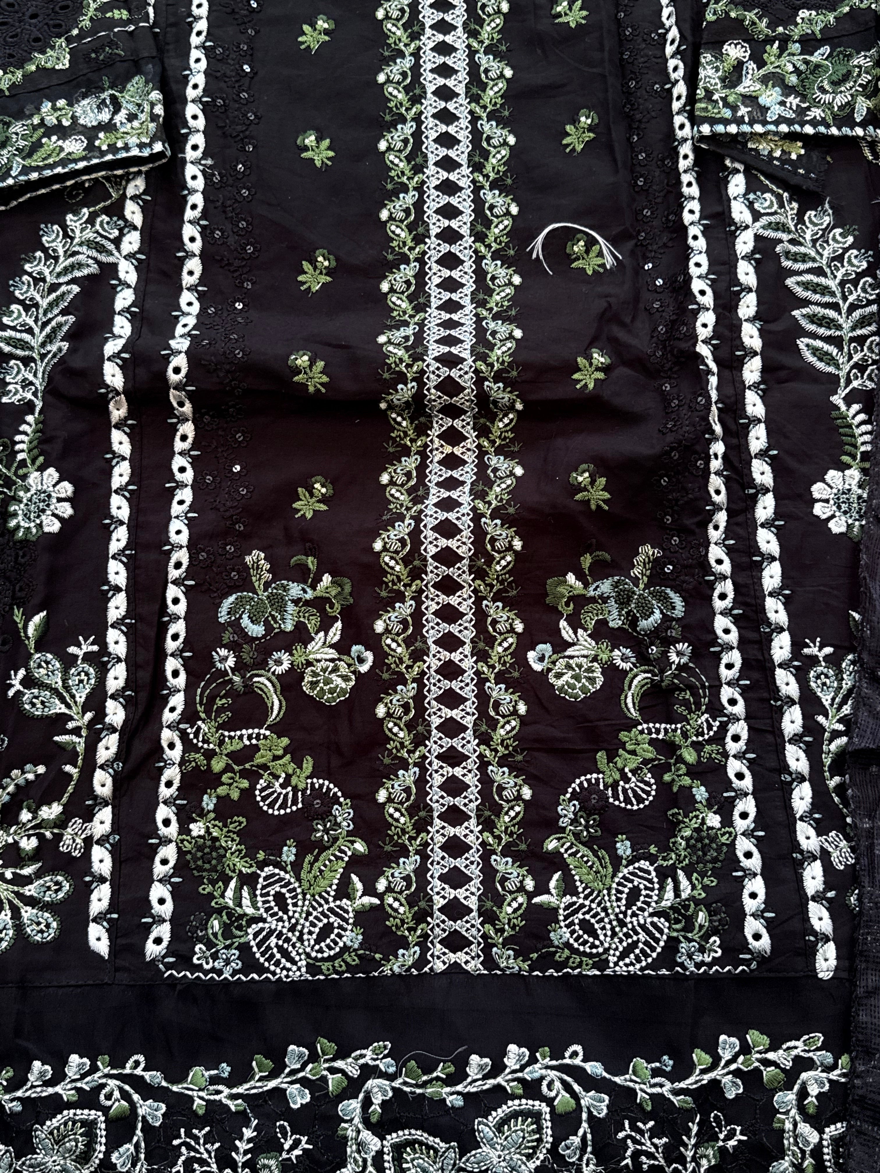 ELAF BLACK COTTON  EMBROIDERY SUIT 5