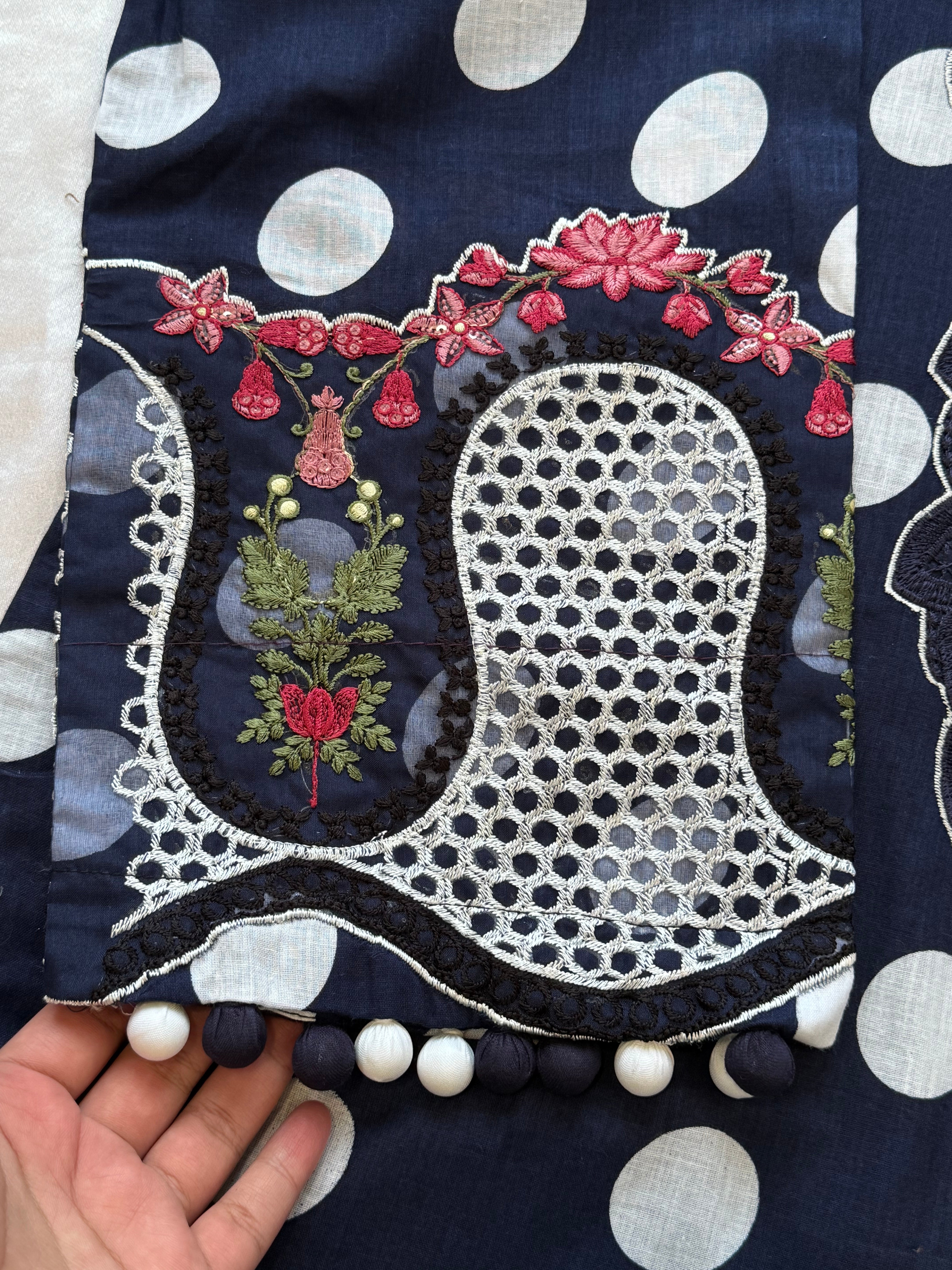 POLKA DOT PATCH FARSHI SHALWAR SUIT 4