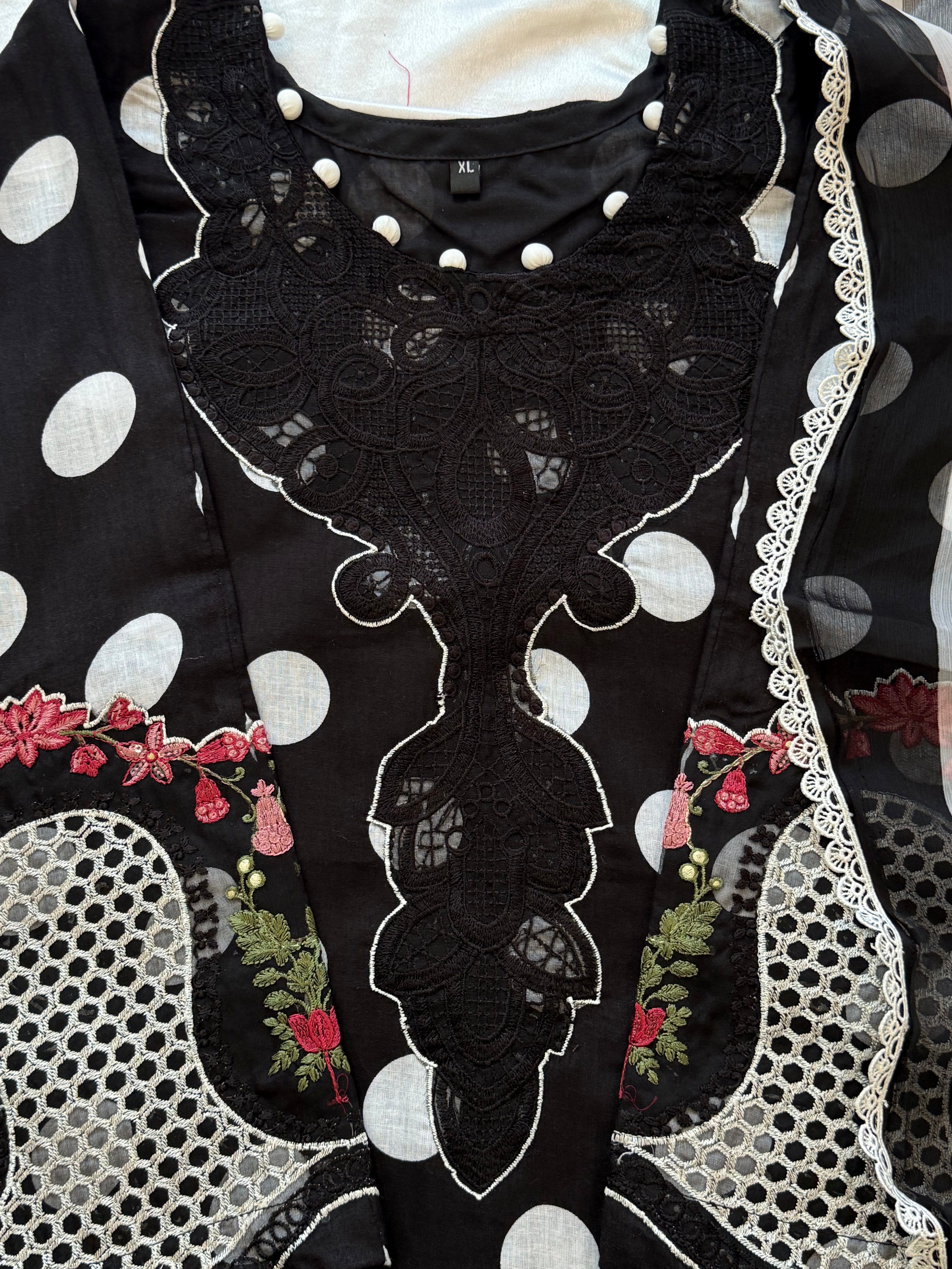 POLKA DOT PATCH FARSHI SHALWAR SUIT 2