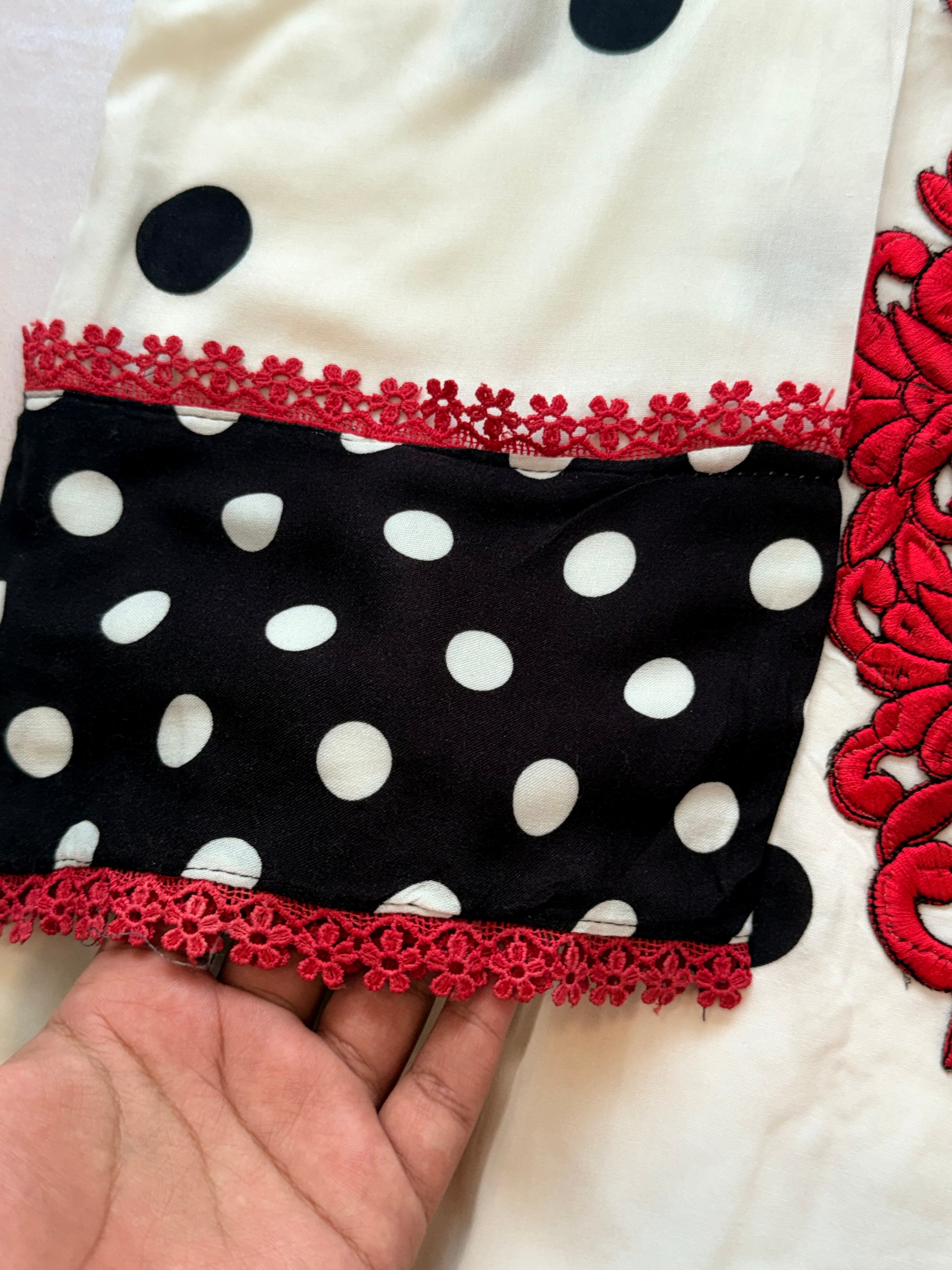 POLKA DOT RAYON FARSHI SHALWAR SUIT 2