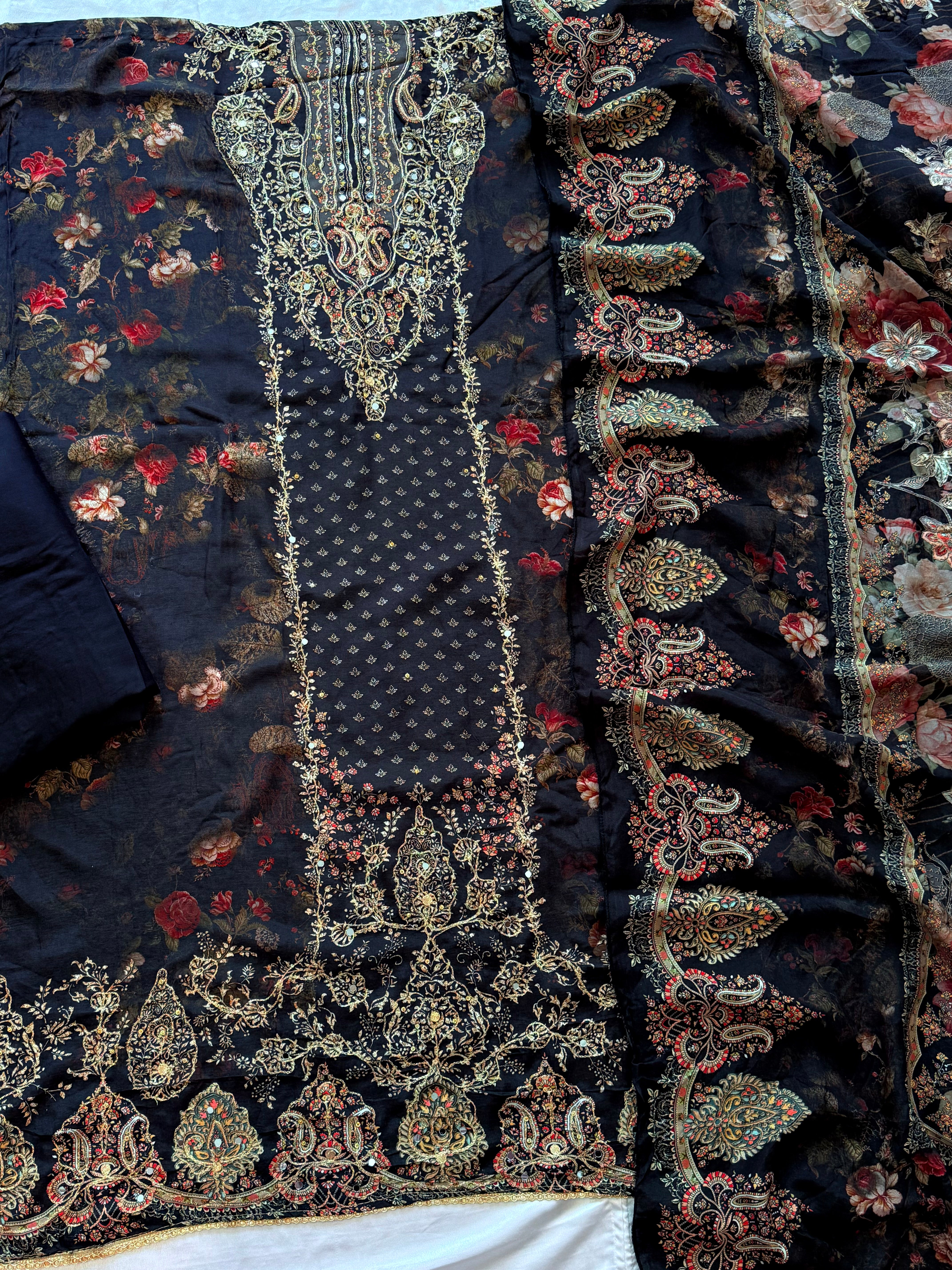 MUSLIN HAND EMBROIDERY SUIT