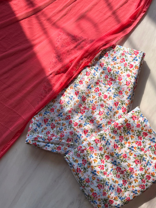 NIDA COTTON PRINTED UNSTITCHED SUIT